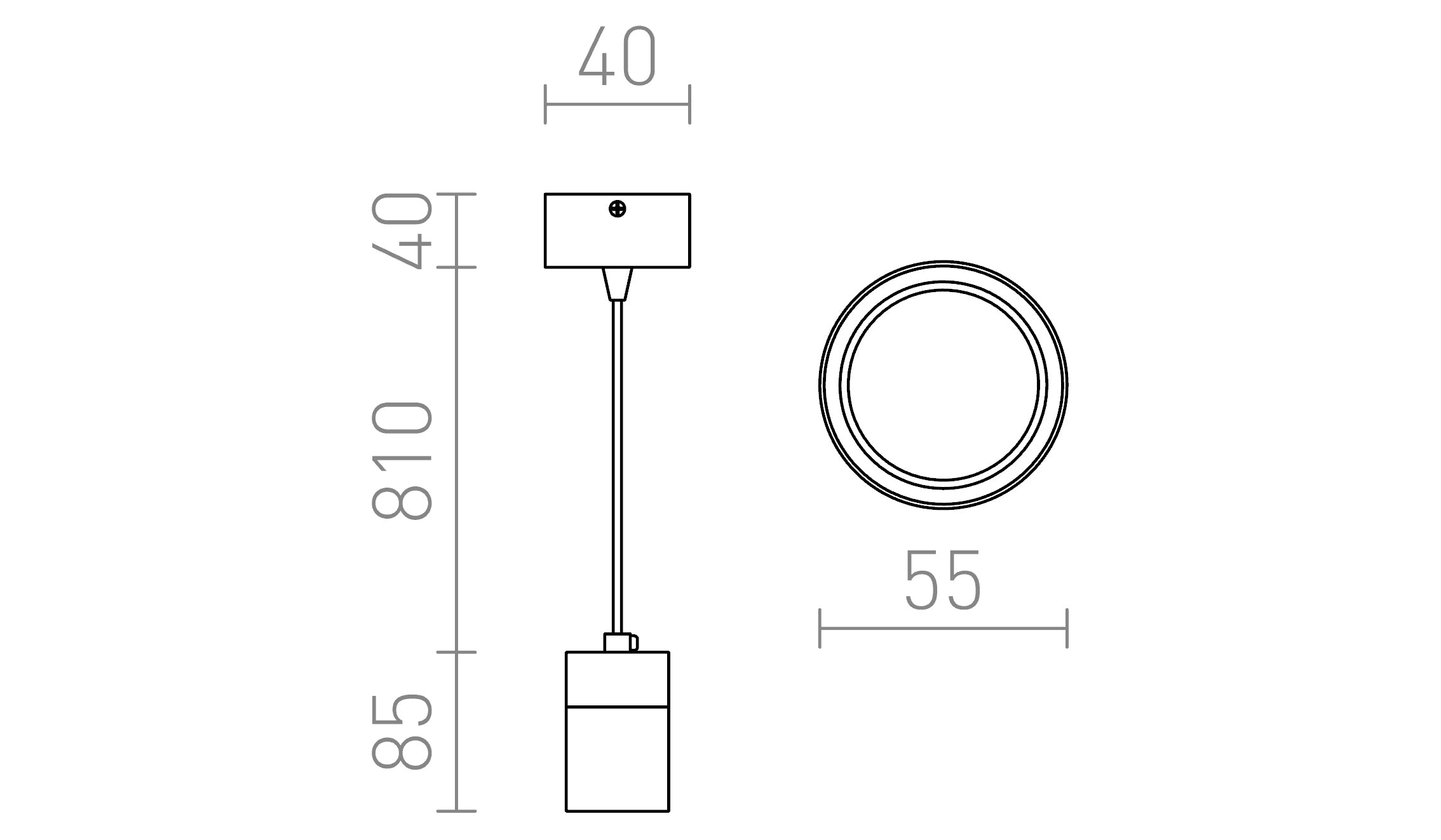 SVEN viseča lampa - Product sketch
