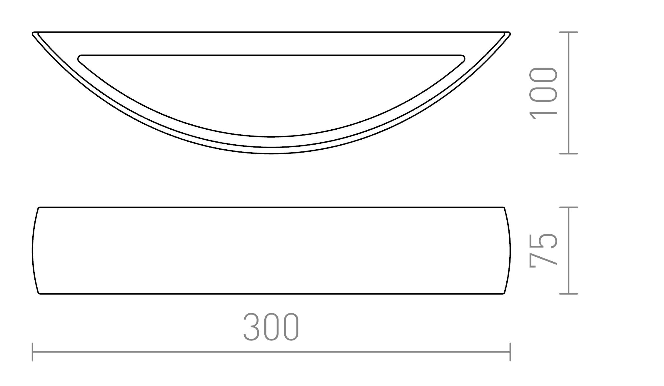 CRESCENT murale lampe - Product sketch
