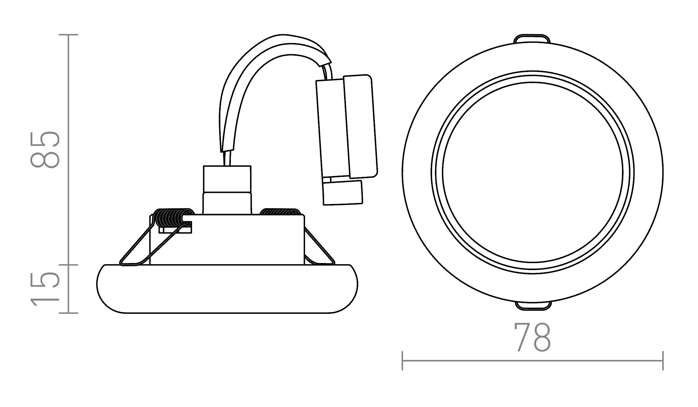 ESTA LED encastrable driver inclus - Product sketch