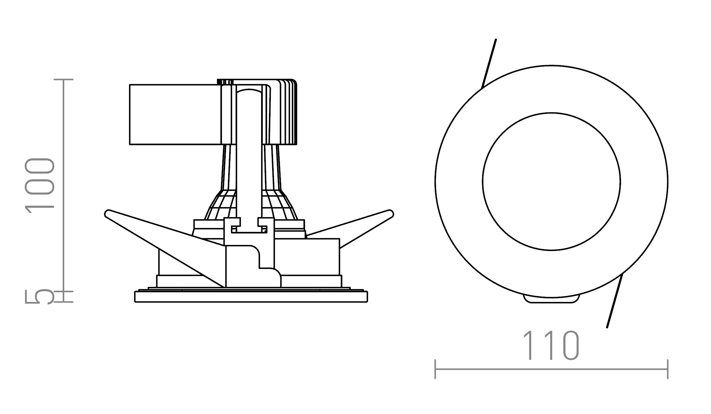 VERO recessed lamp - Product sketch