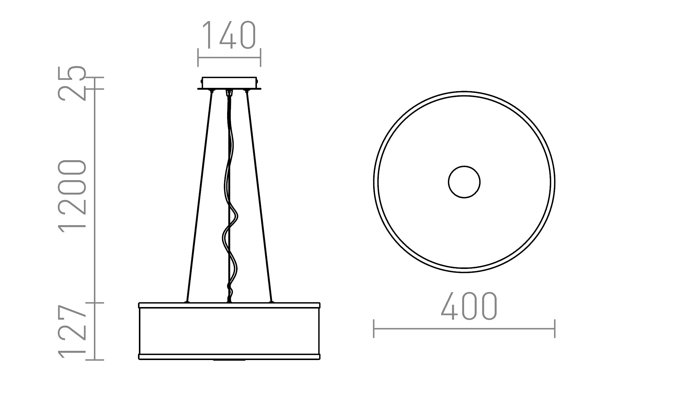 CASSABLANCA 40 suspension lampe - Product sketch