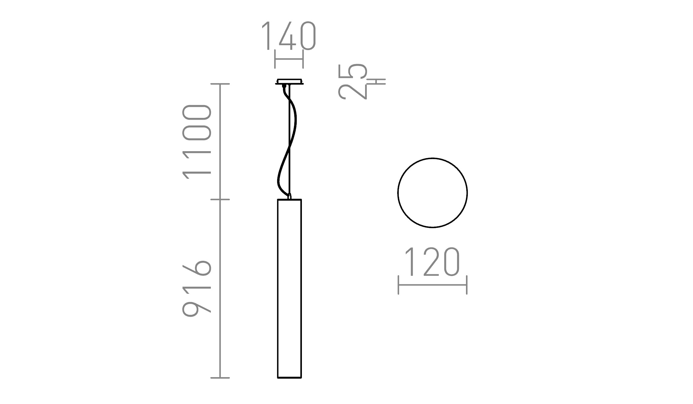 TOMBA Pendelleuchte lampe - Product sketch