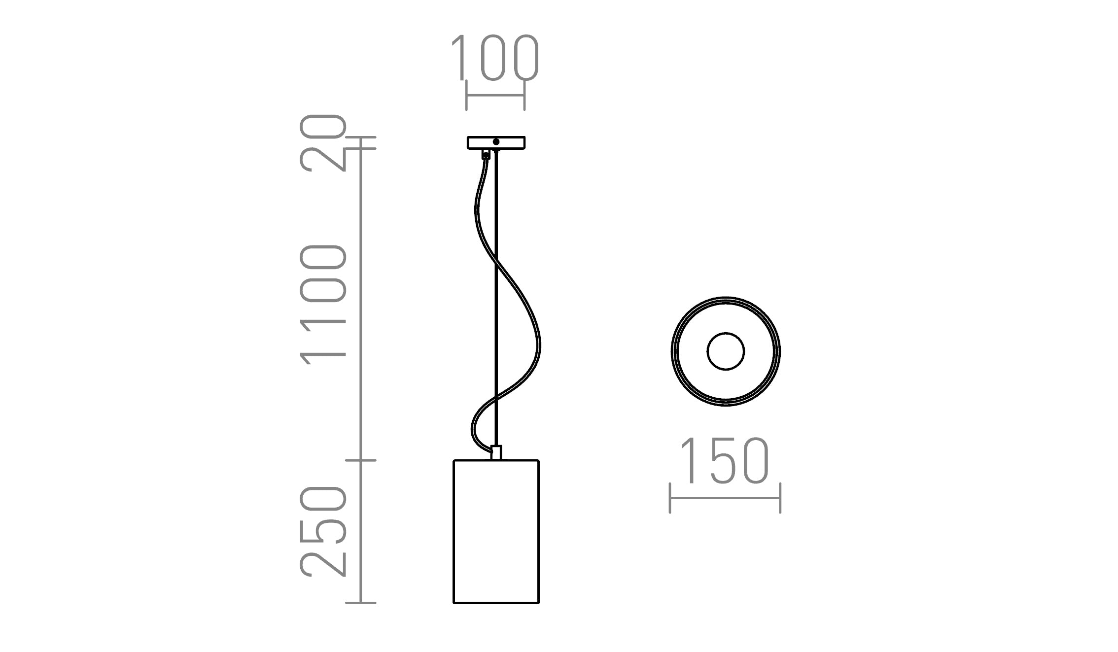 GIO suspension lampe - Product sketch