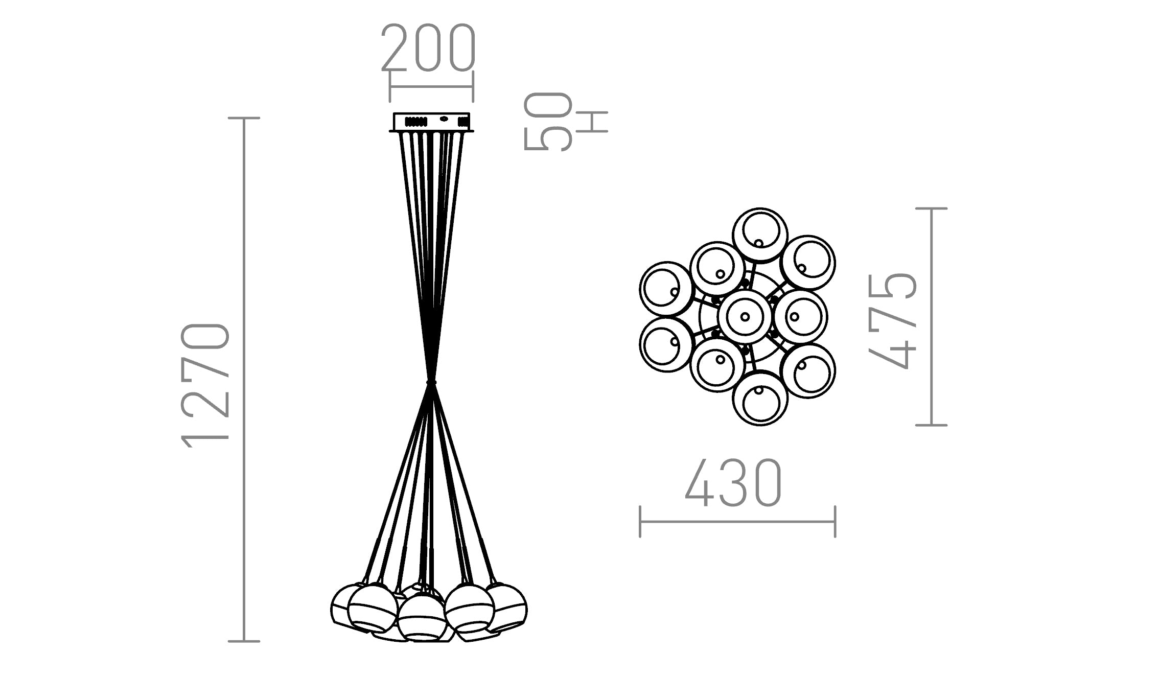 ASTRAL viseća lampa - Product sketch