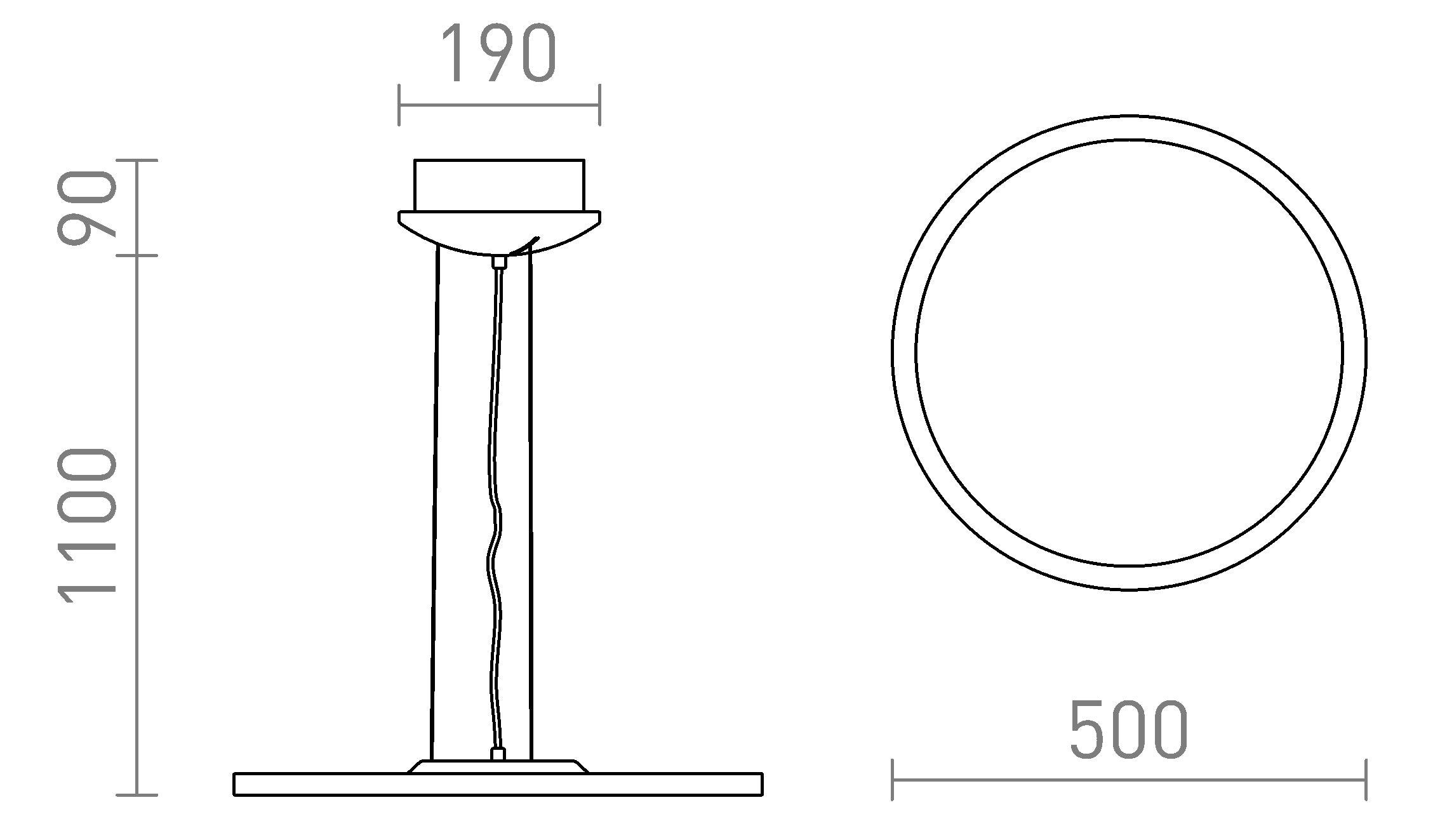 MONETA DIMM suspension lampe - Product sketch