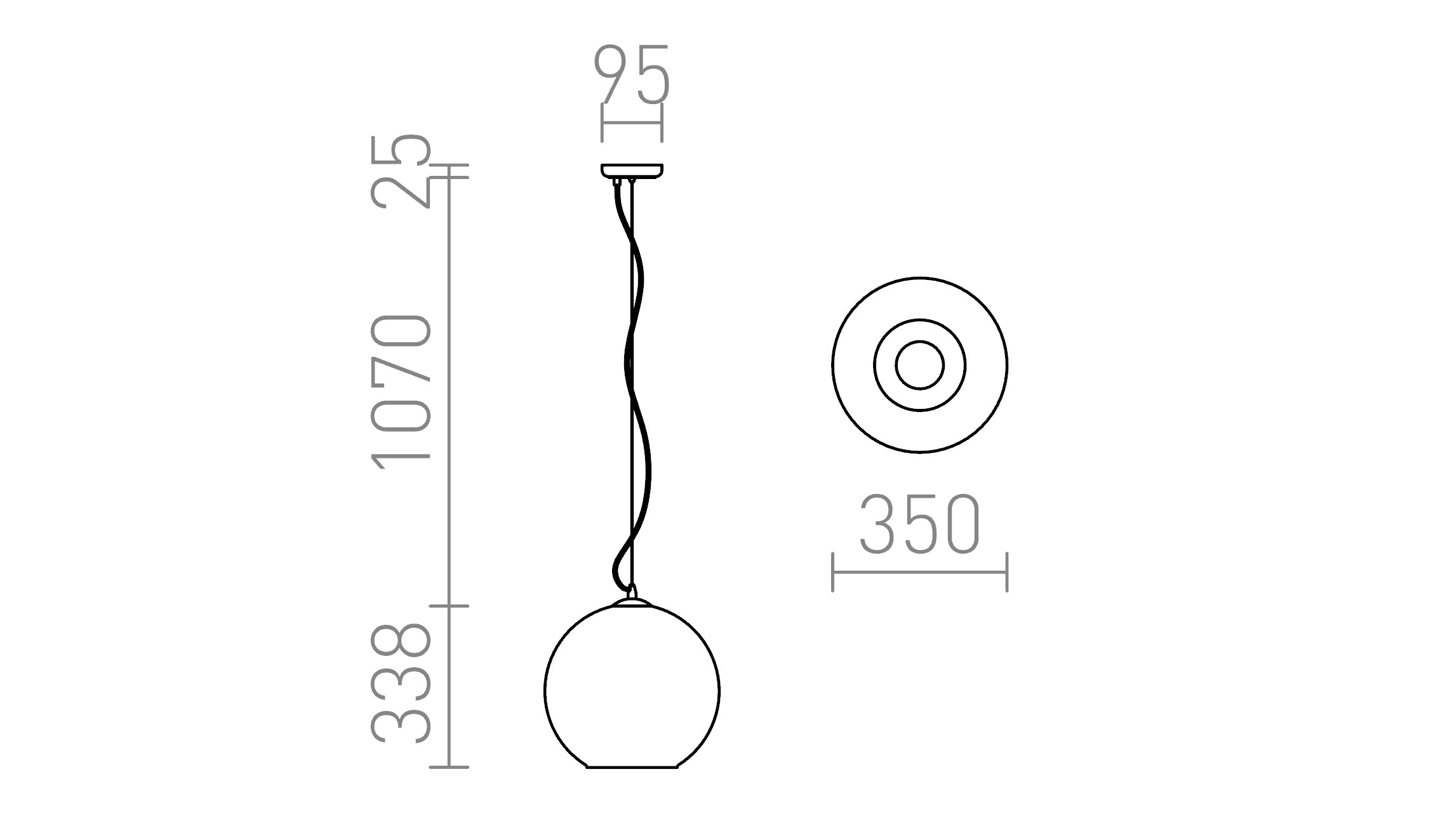 BEAU MONDE 35 pendant lamp - Product sketch