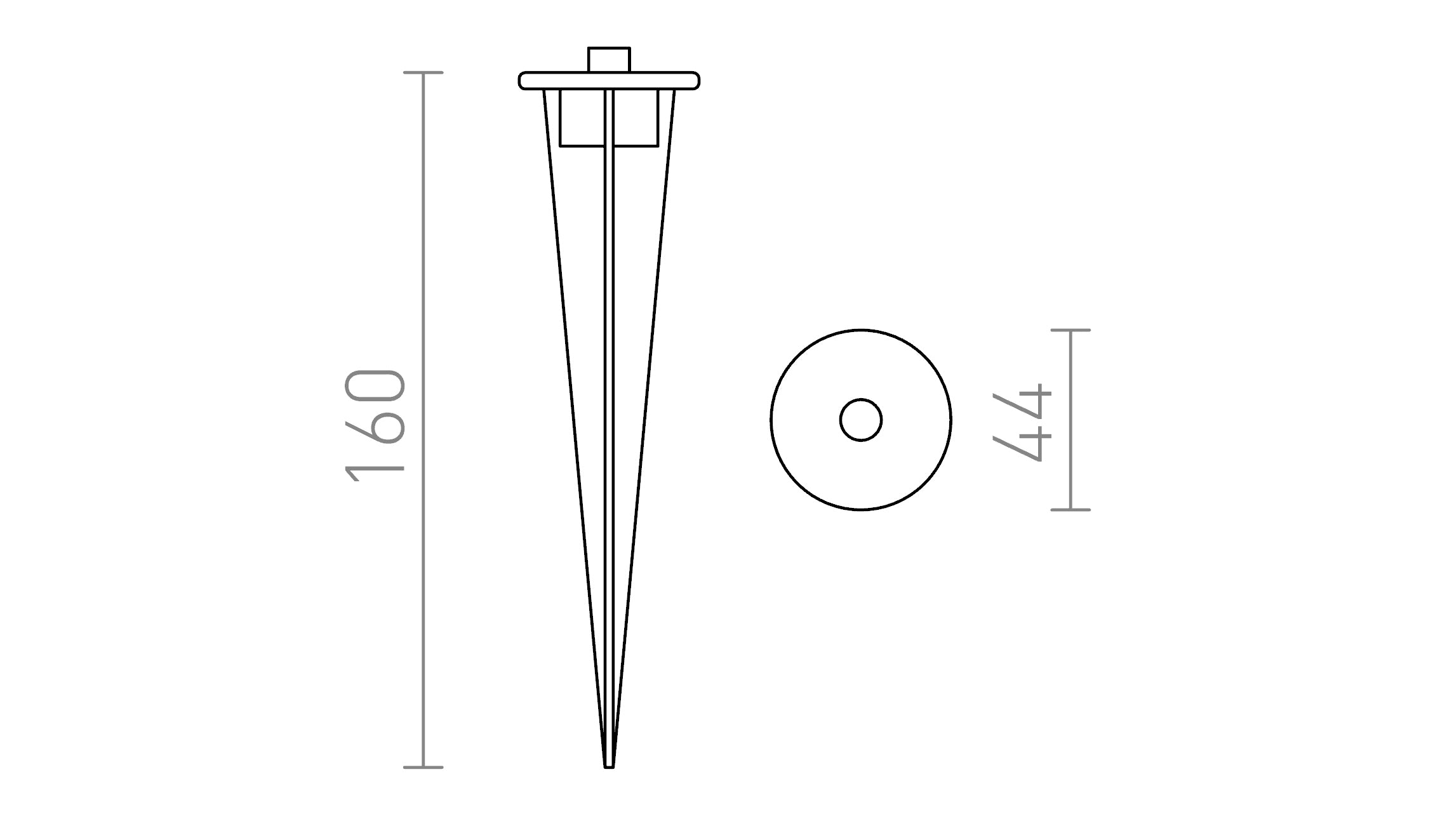 PIQUET DE FIXATION dans le sol - Product sketch