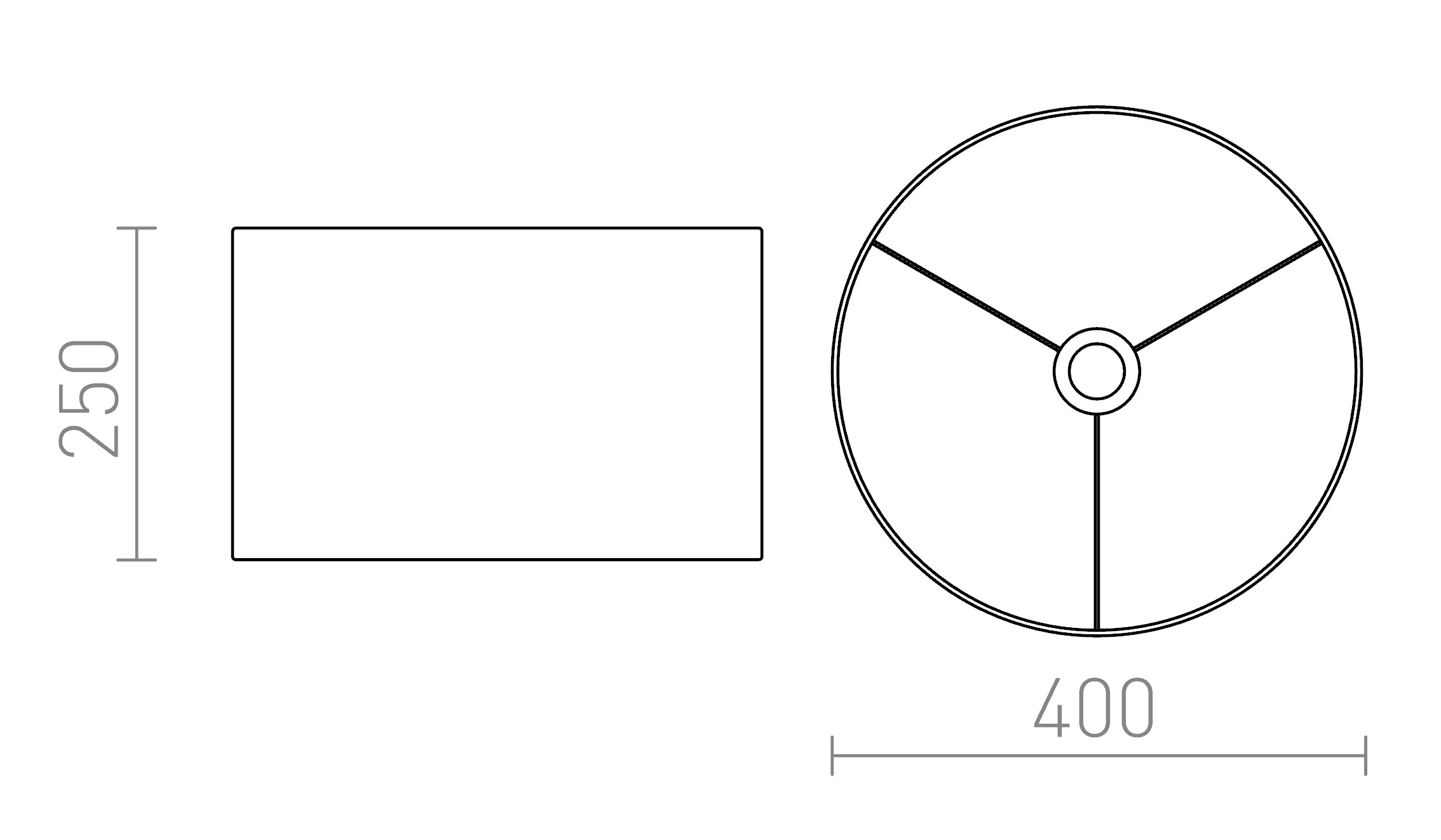 RON 40/25 αμπαζούρ - Product sketch