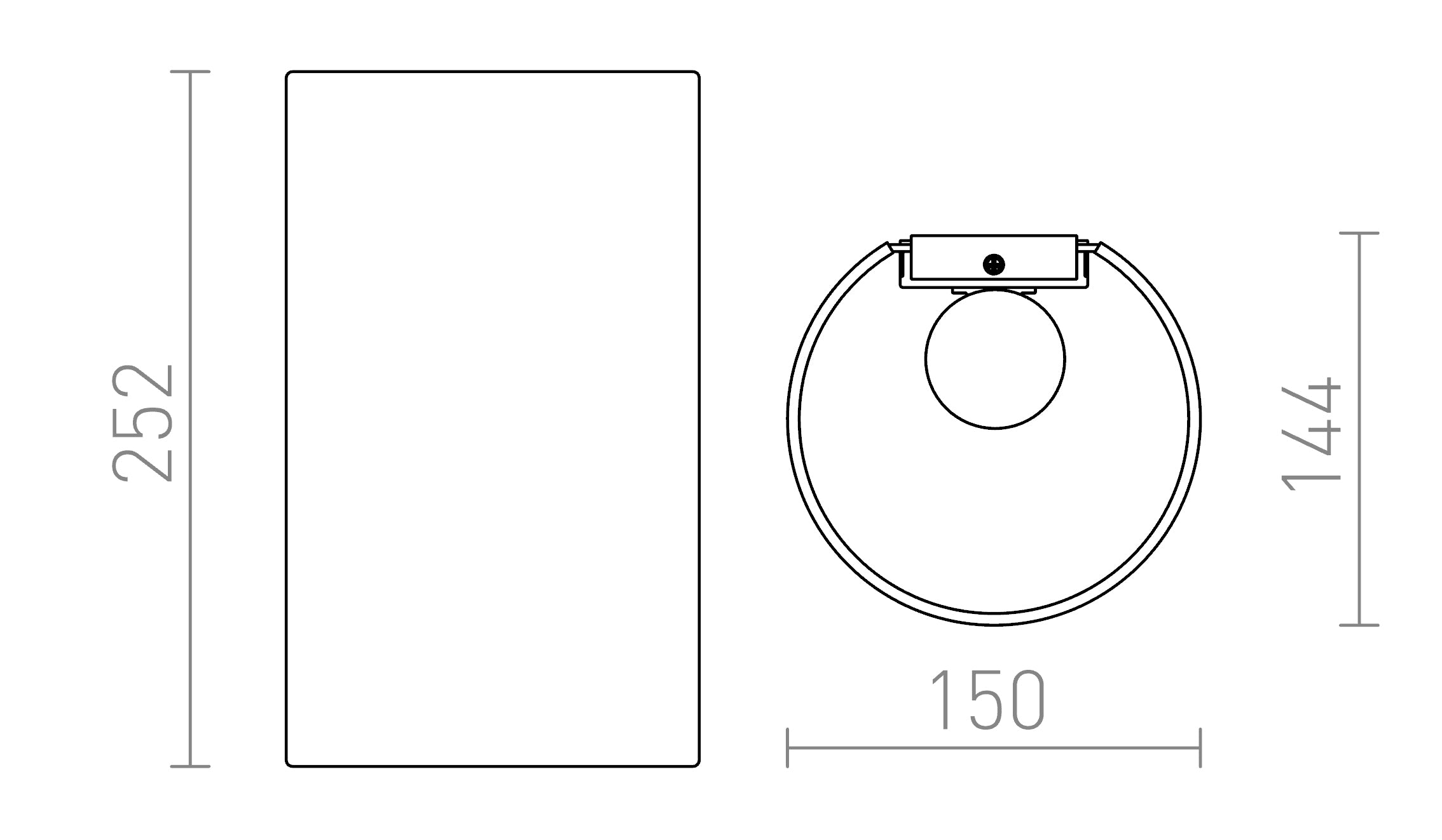 RON W 15/25 Επιτοίχιος λαμπτήρας - Product sketch