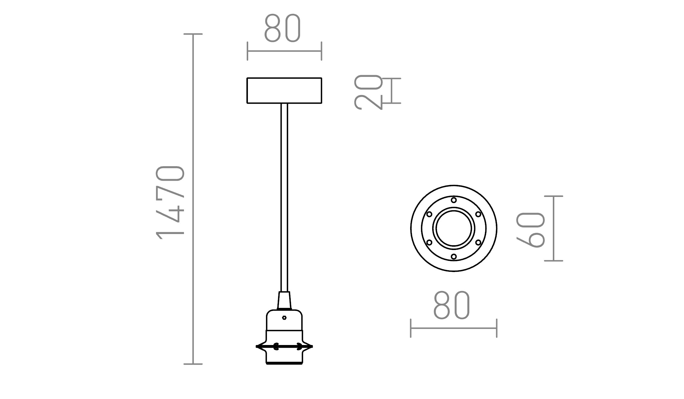 HEX ophangset ZPK+ZK+CF+CAK1 - Product sketch