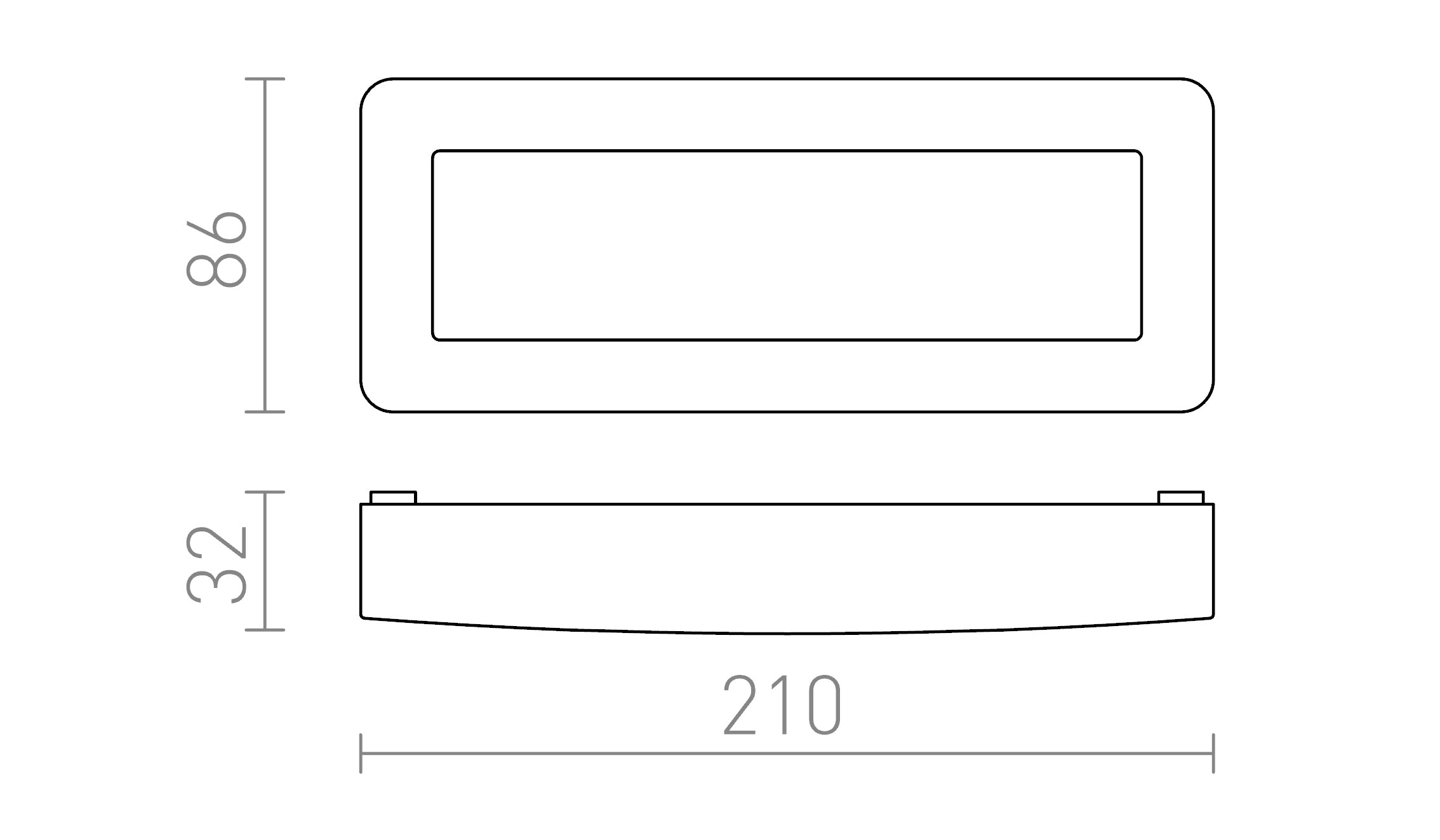 RENO SQ DR montage en surface lampe - Product sketch