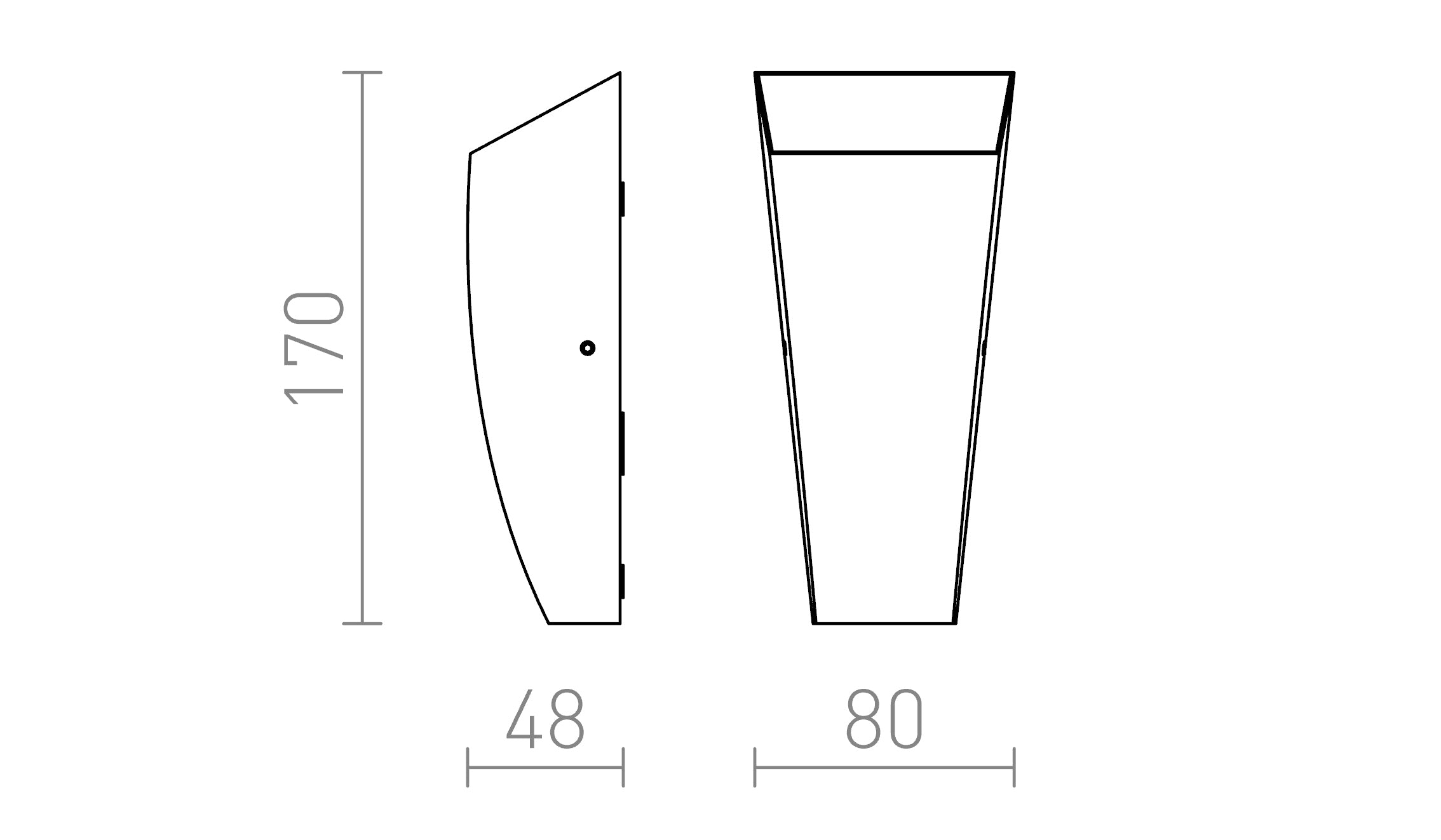 PIA wandlamp lamp - Product sketch