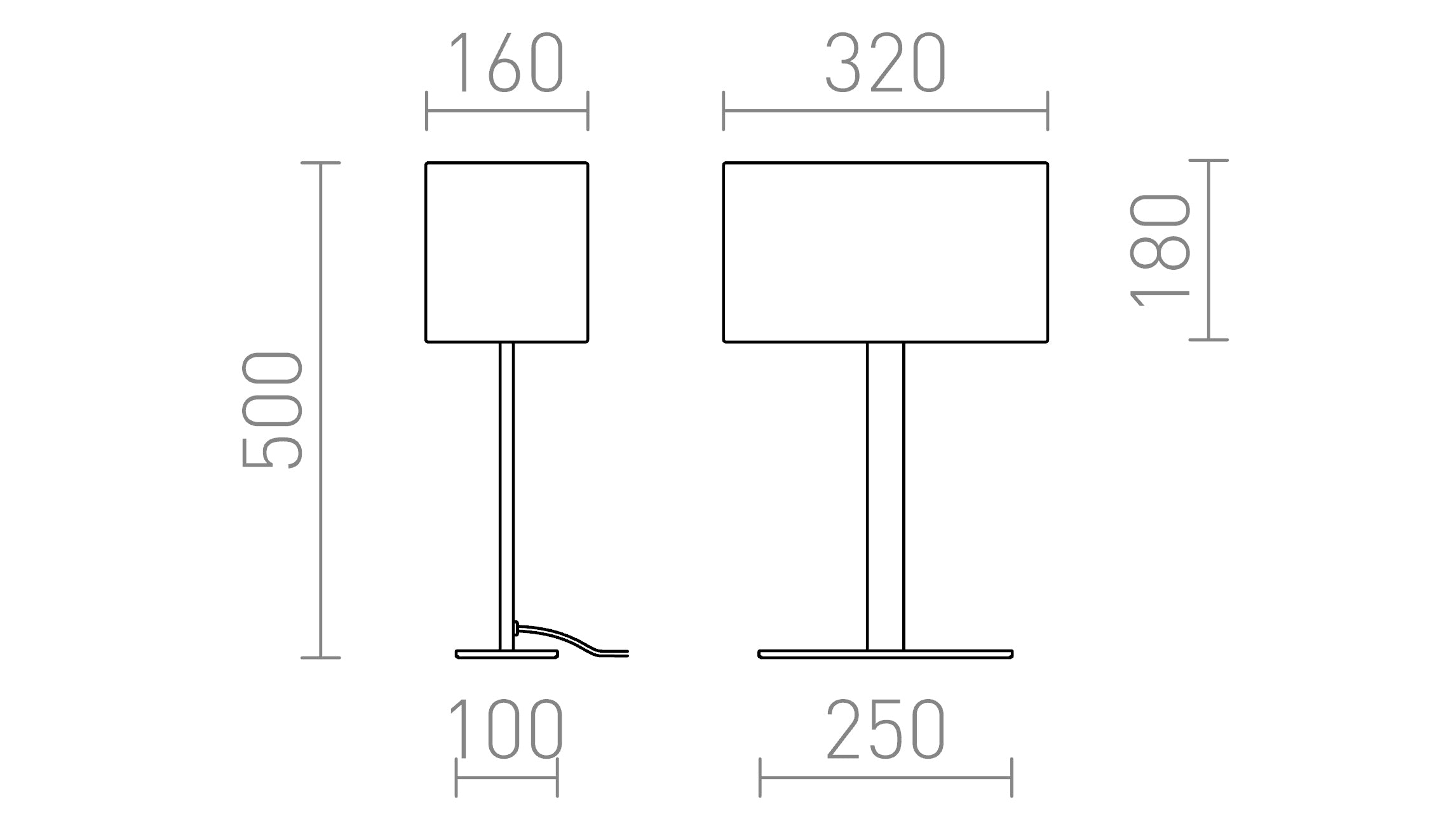 PLAZA M de mesa lâmpada - Product sketch
