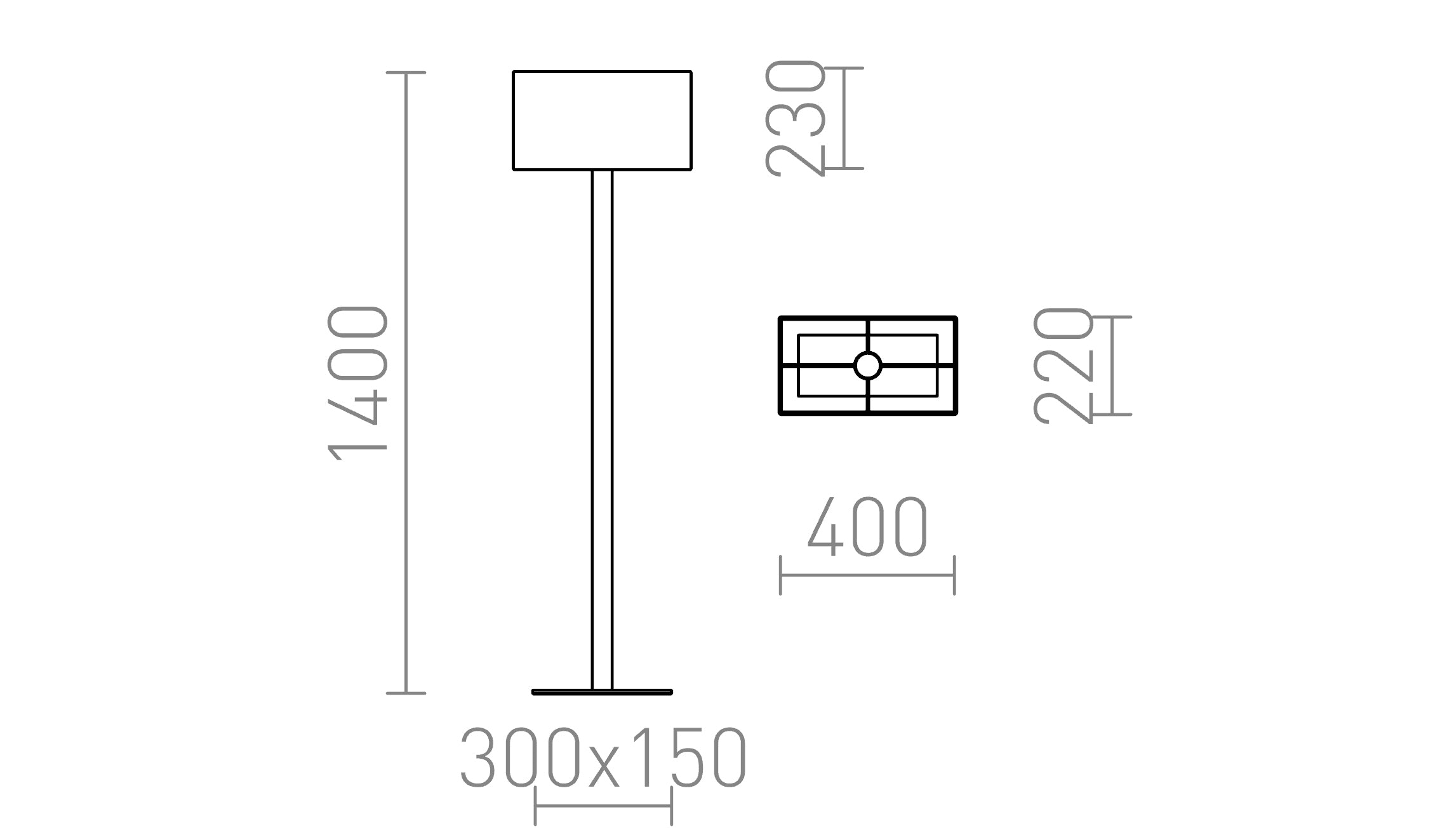 PLAZA podłogowa lampa - Product sketch