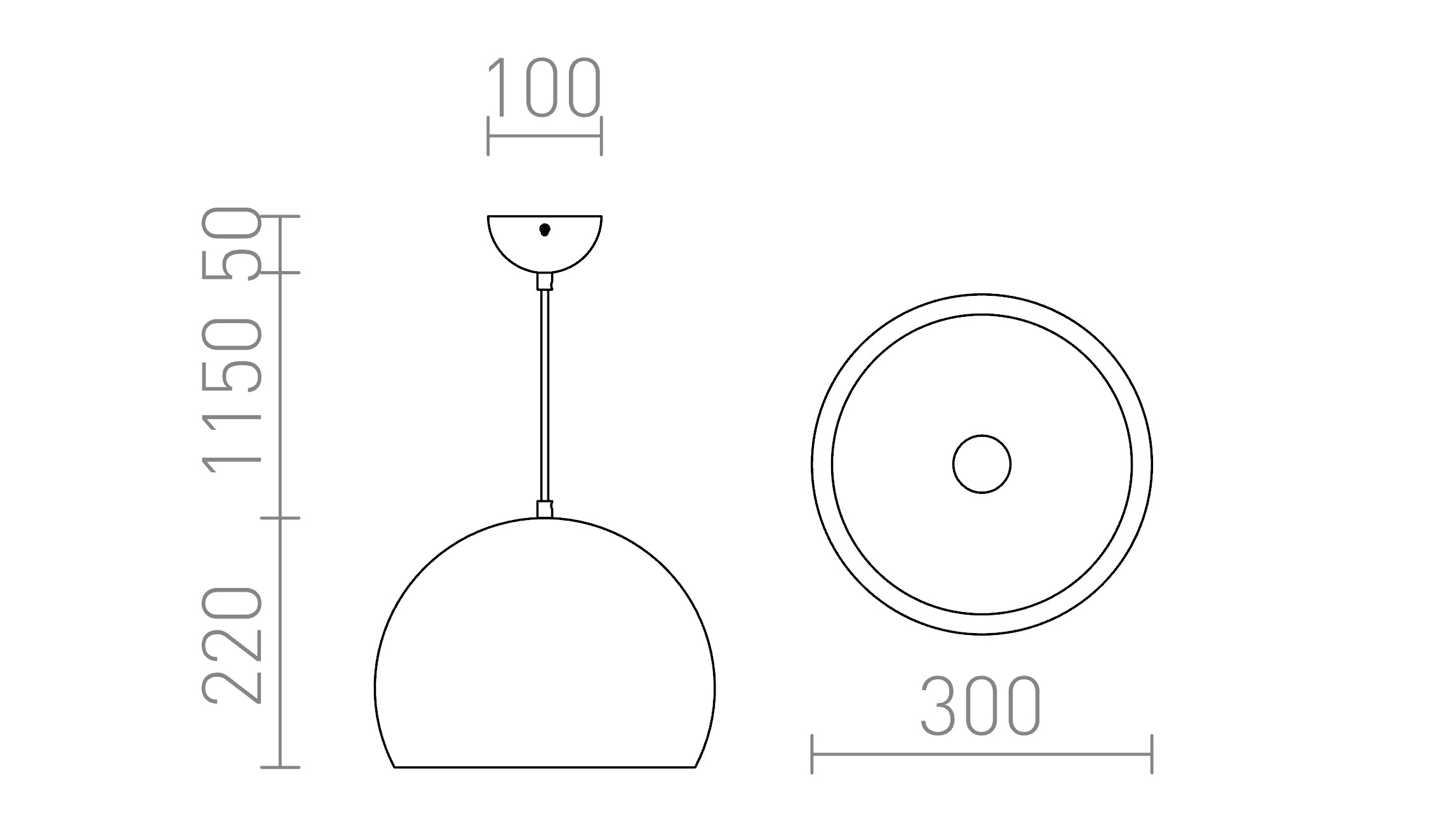 ASTON 30 hanglamp lamp - Product sketch