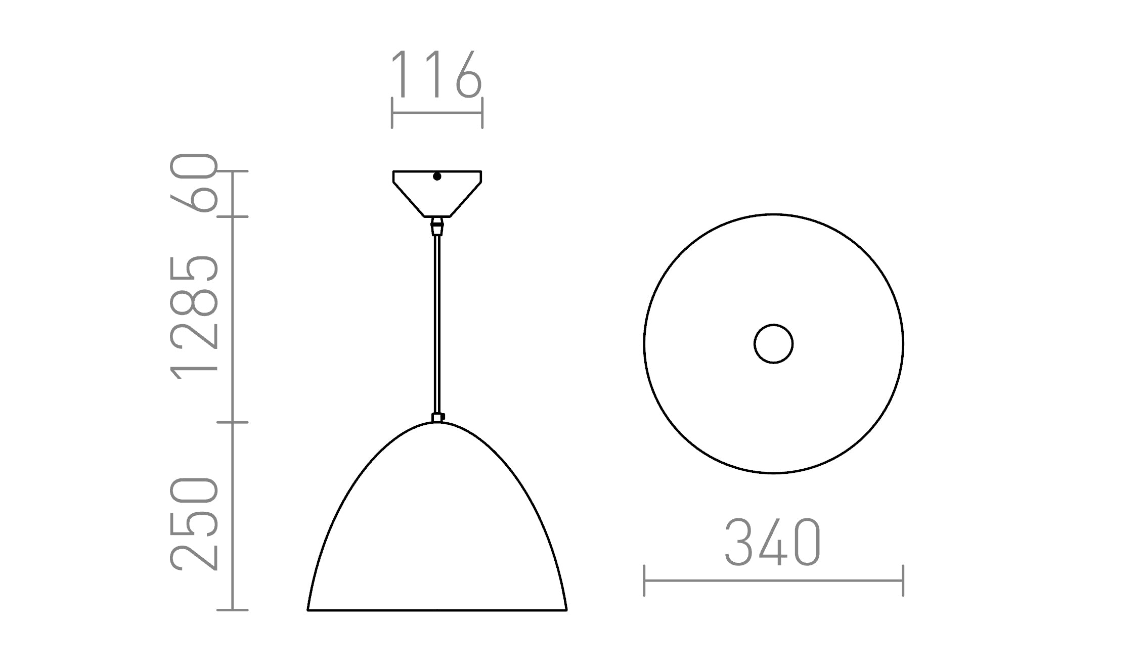 MERYLYN 34 suspension lampe - Product sketch