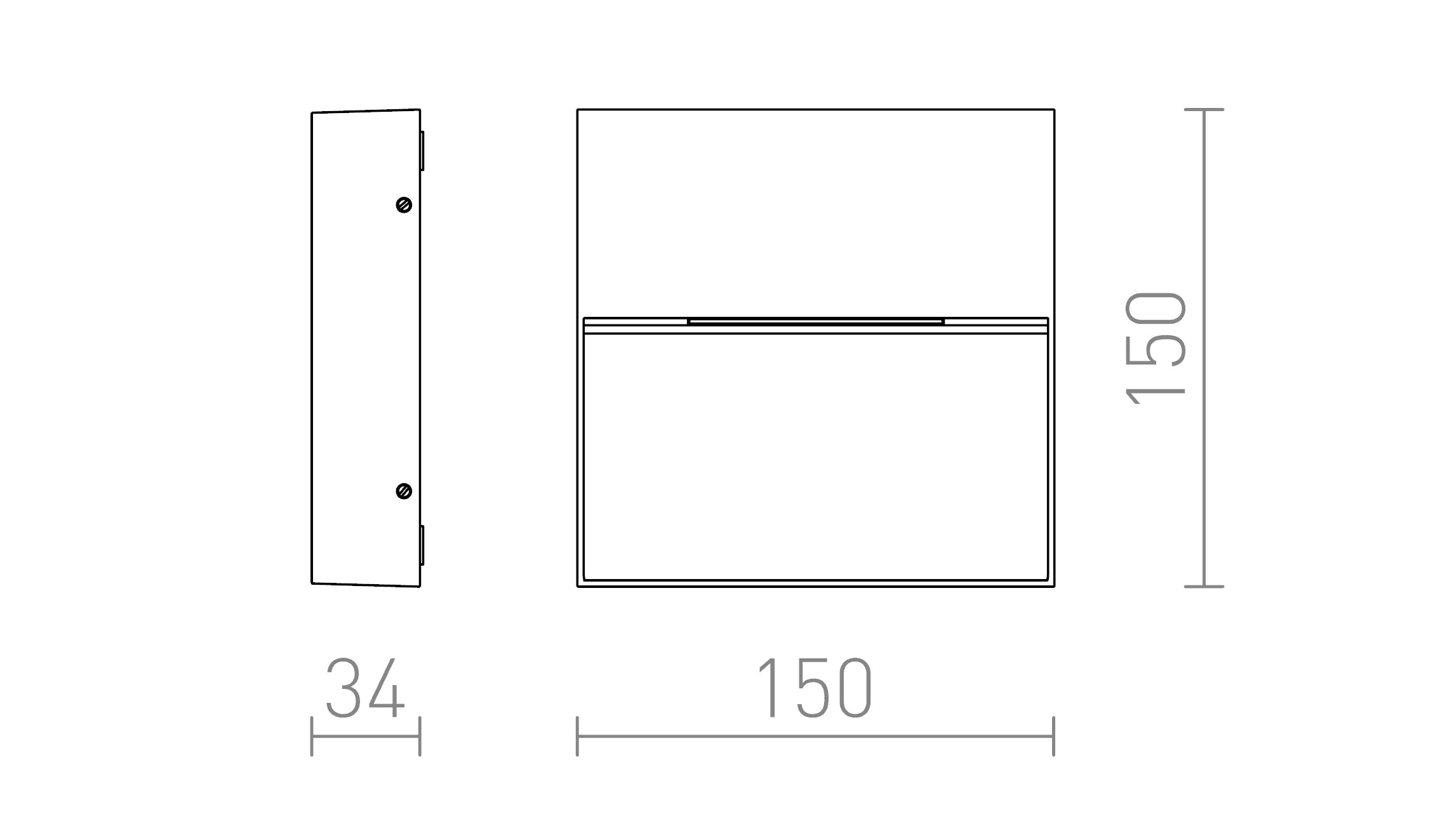 AQILA SQ stenska lampa - Product sketch
