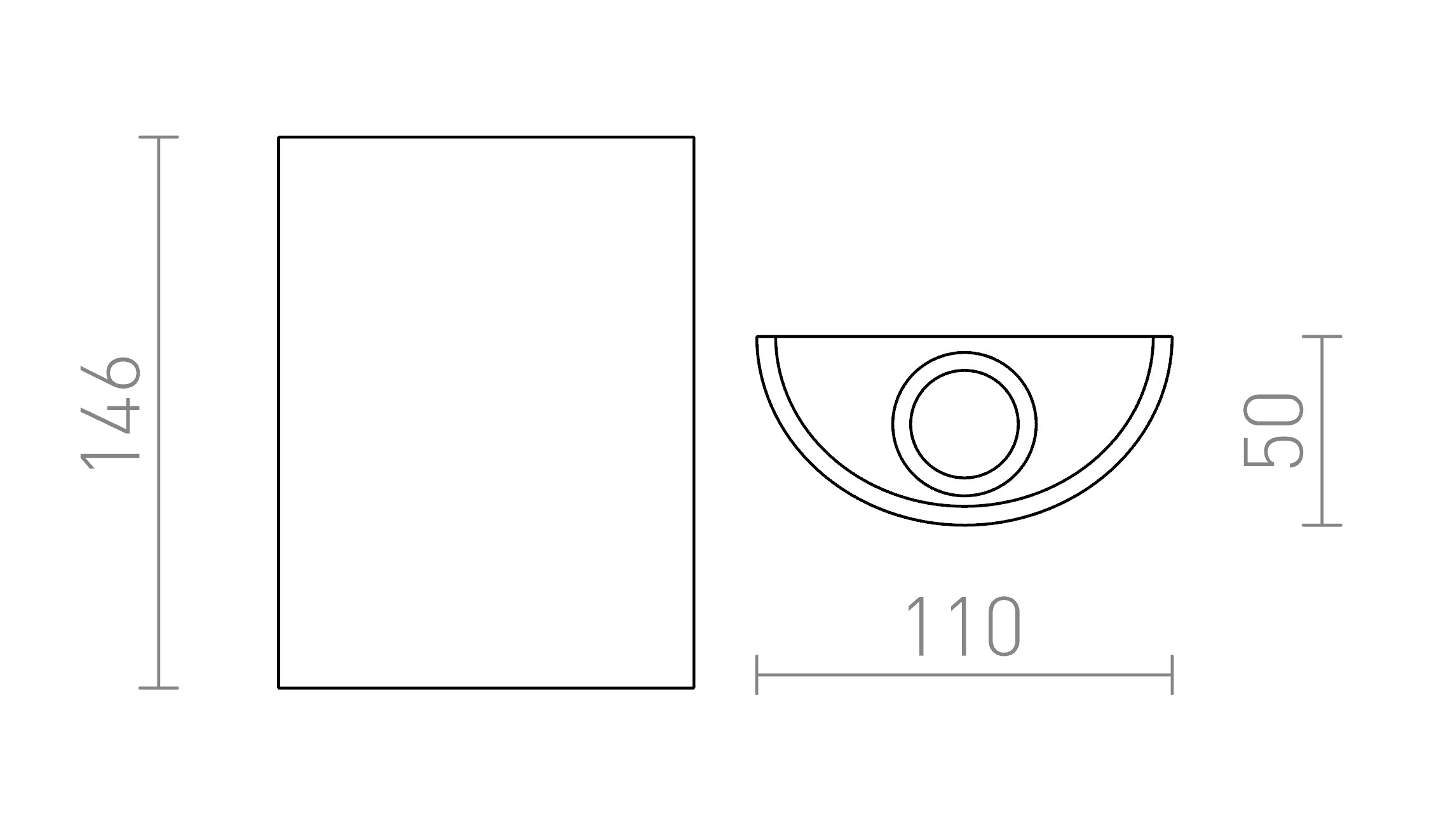 DAFFY murale lampe - Product sketch