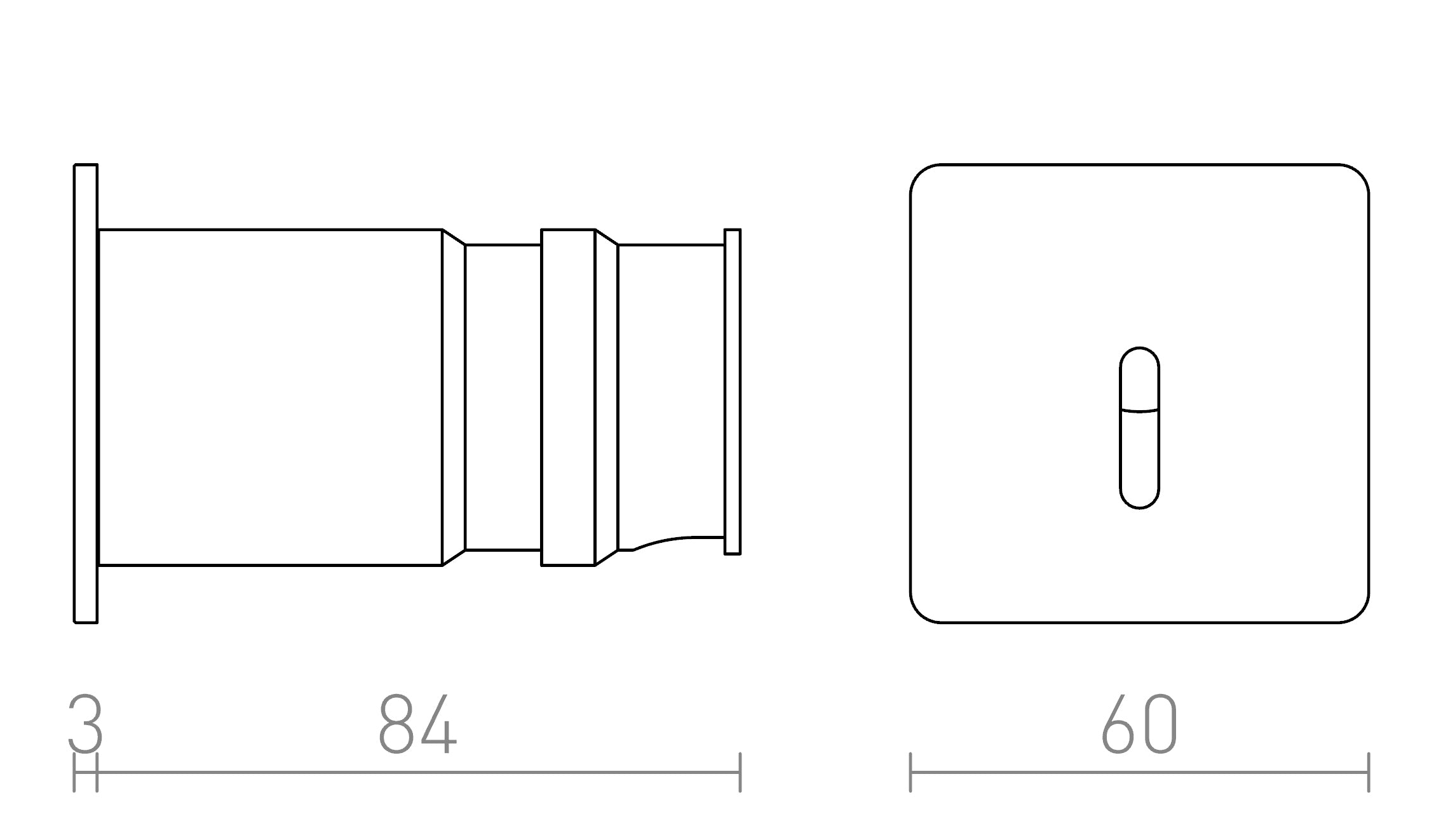 IRIA SQ вградена лампа - Product sketch