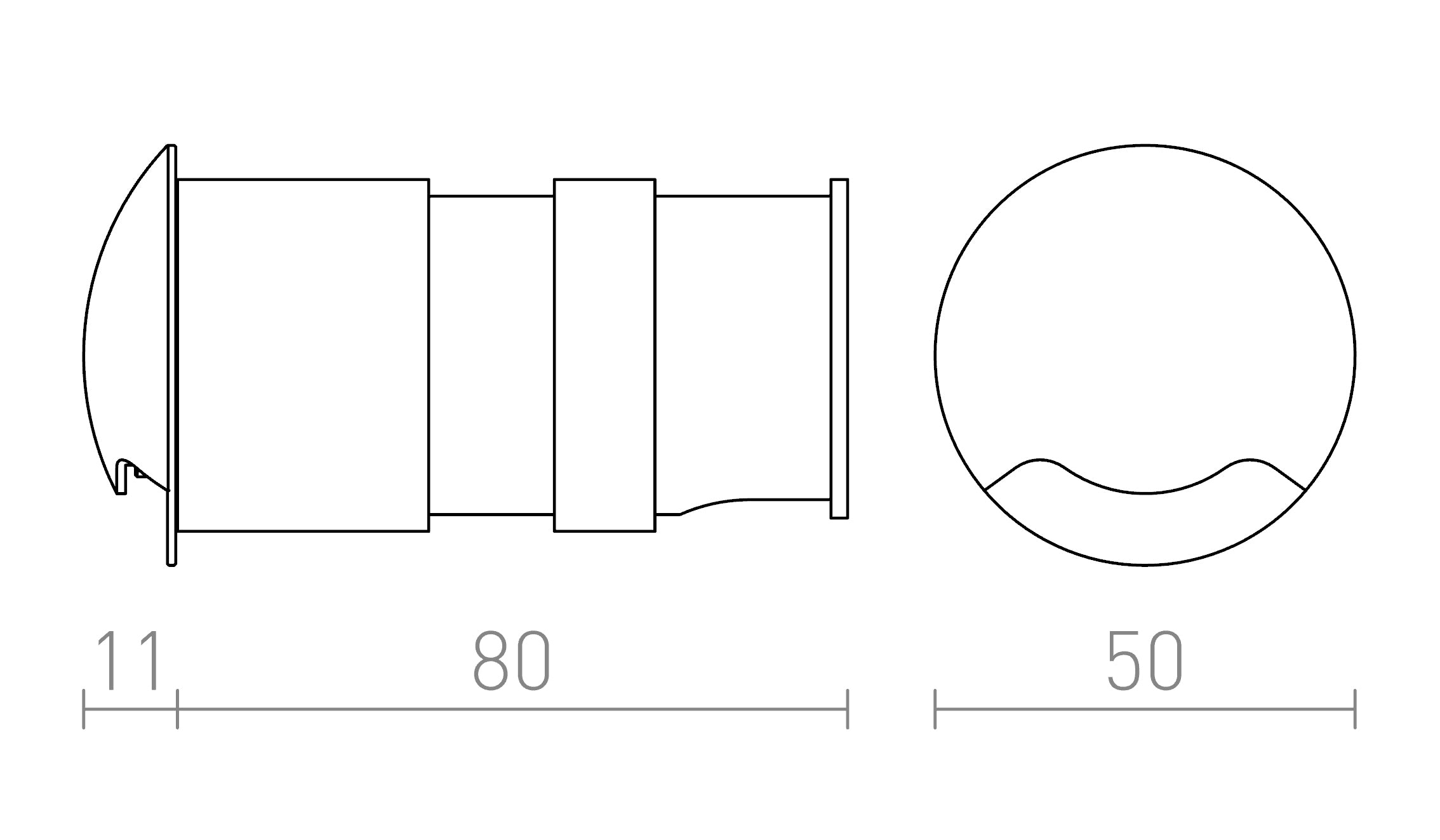 KICK I infälld lampa - Product sketch