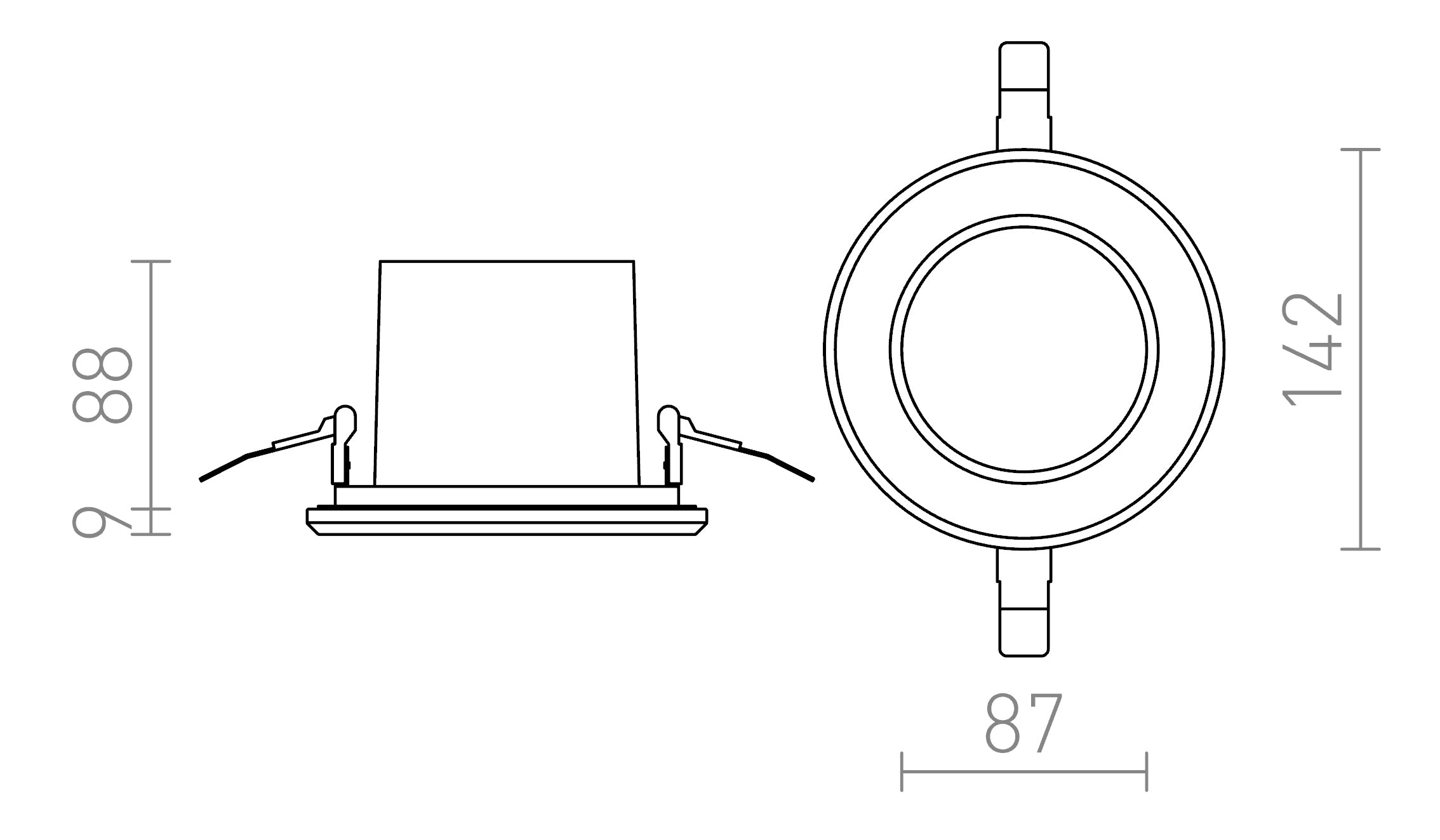 NAVY encastrable lampe - Product sketch