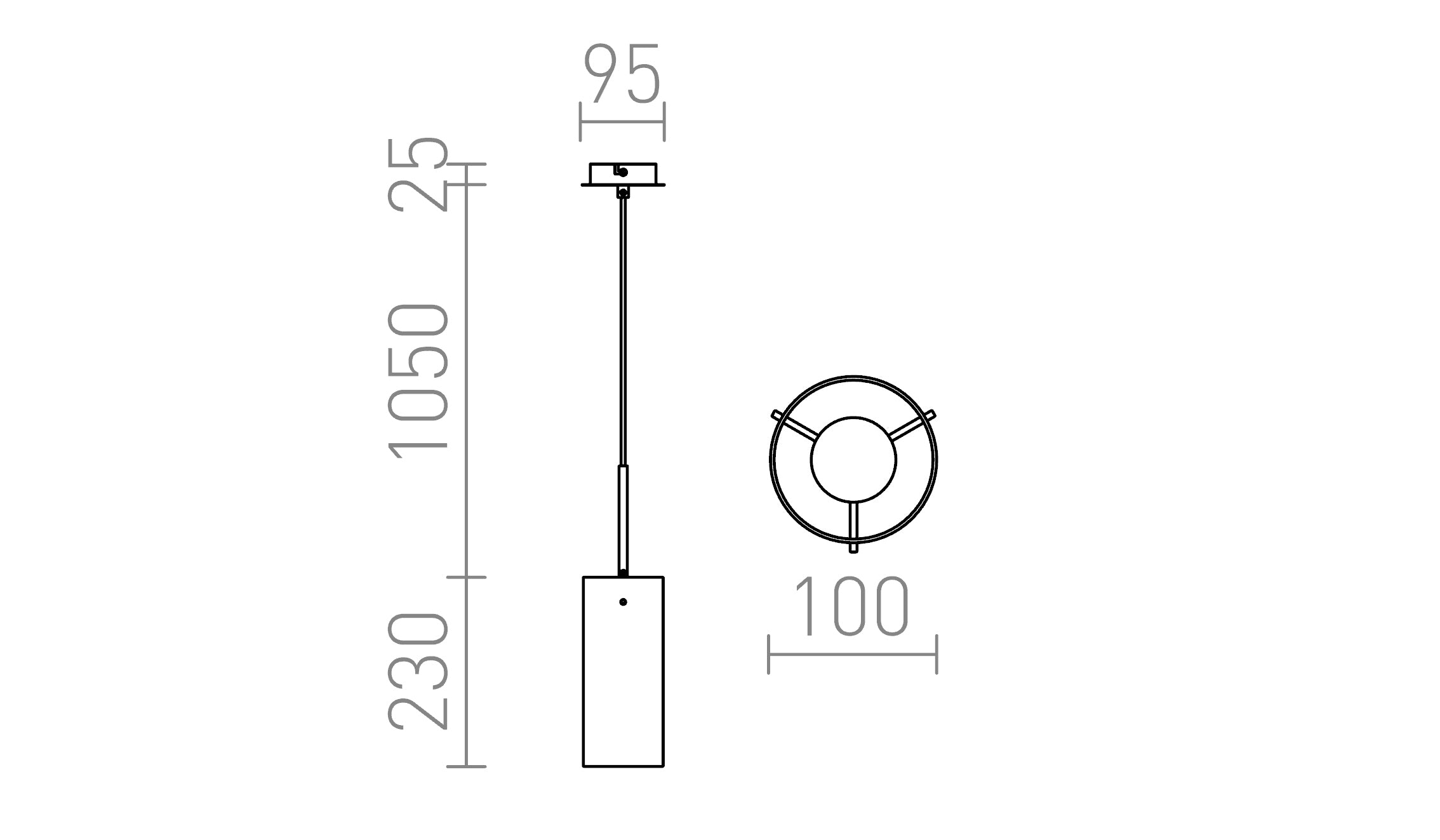 SANSSOUCI I hanglamp lamp - Product sketch