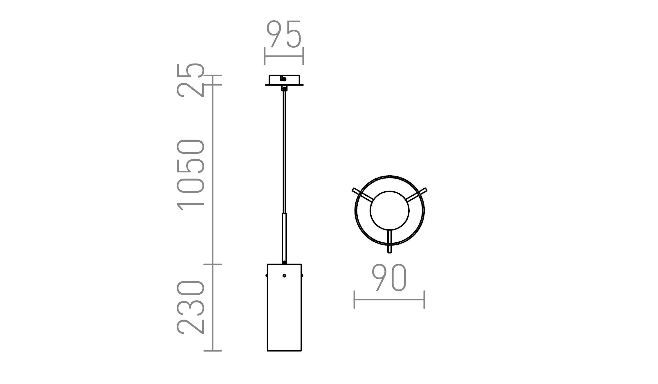 SANSSOUCI I riippuvalaisin lamppu - Product sketch