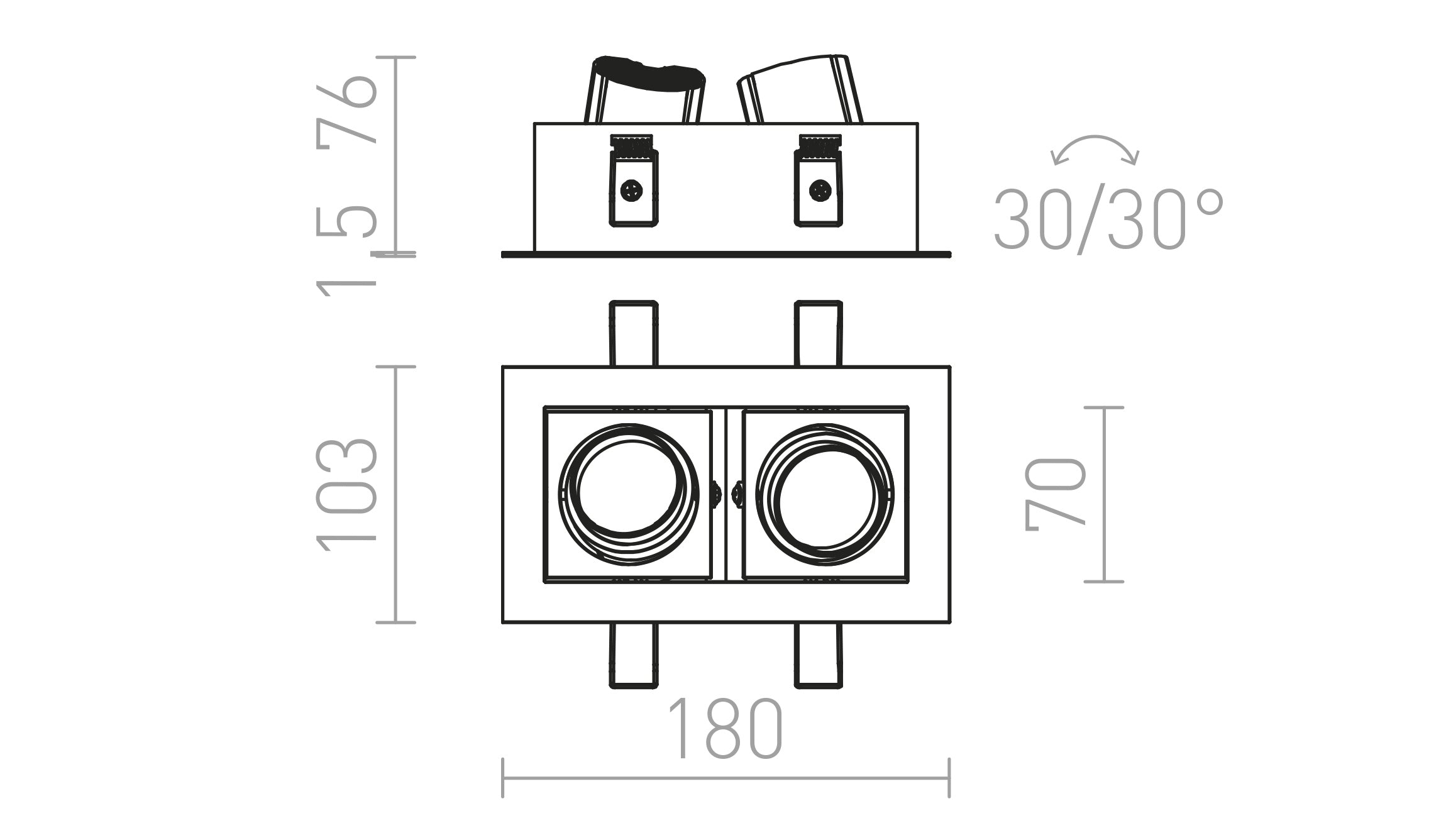 BONDY II wpuszczana lampa - Product sketch