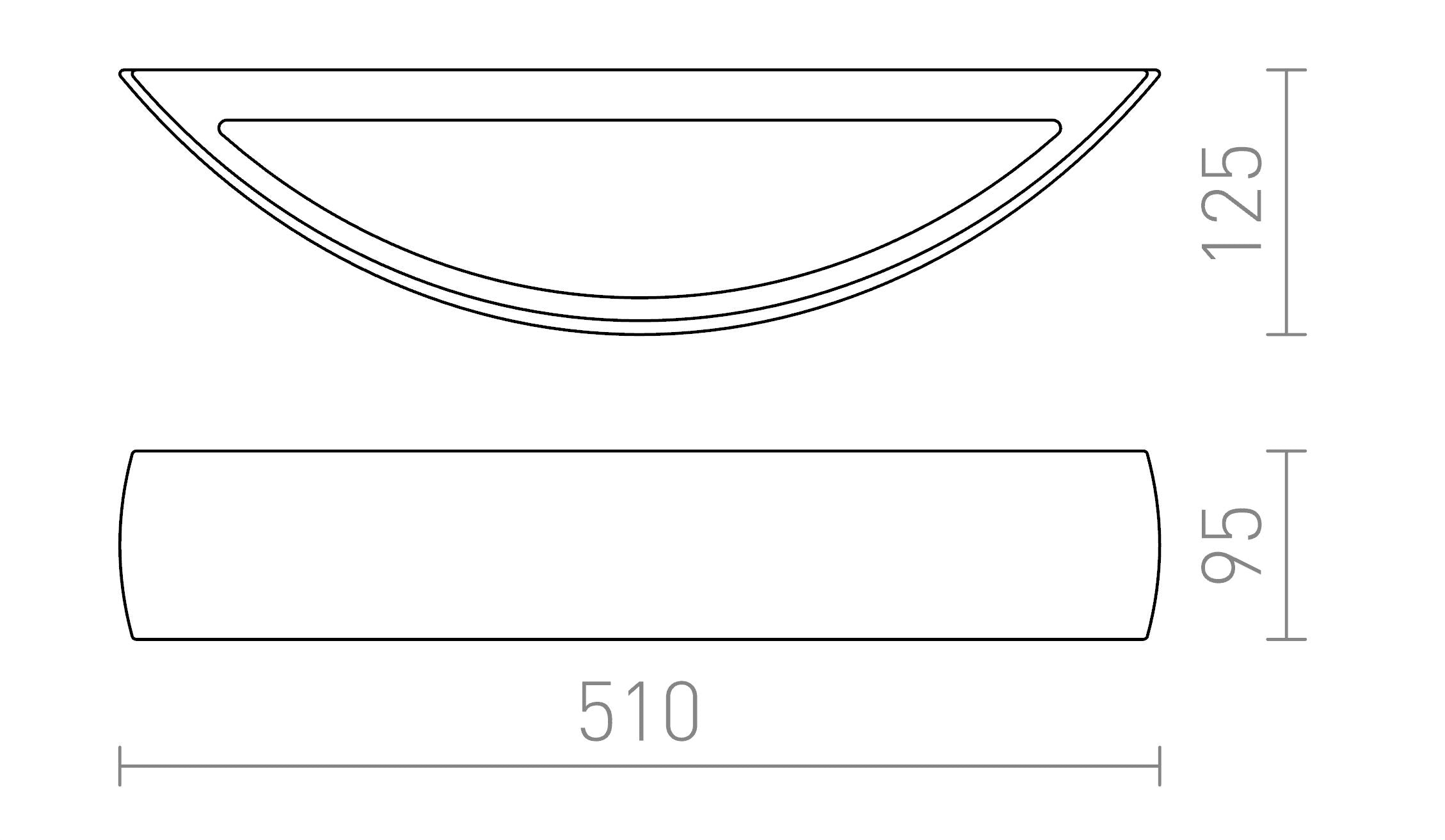 CRESCENT L seinä lamppu - Product sketch