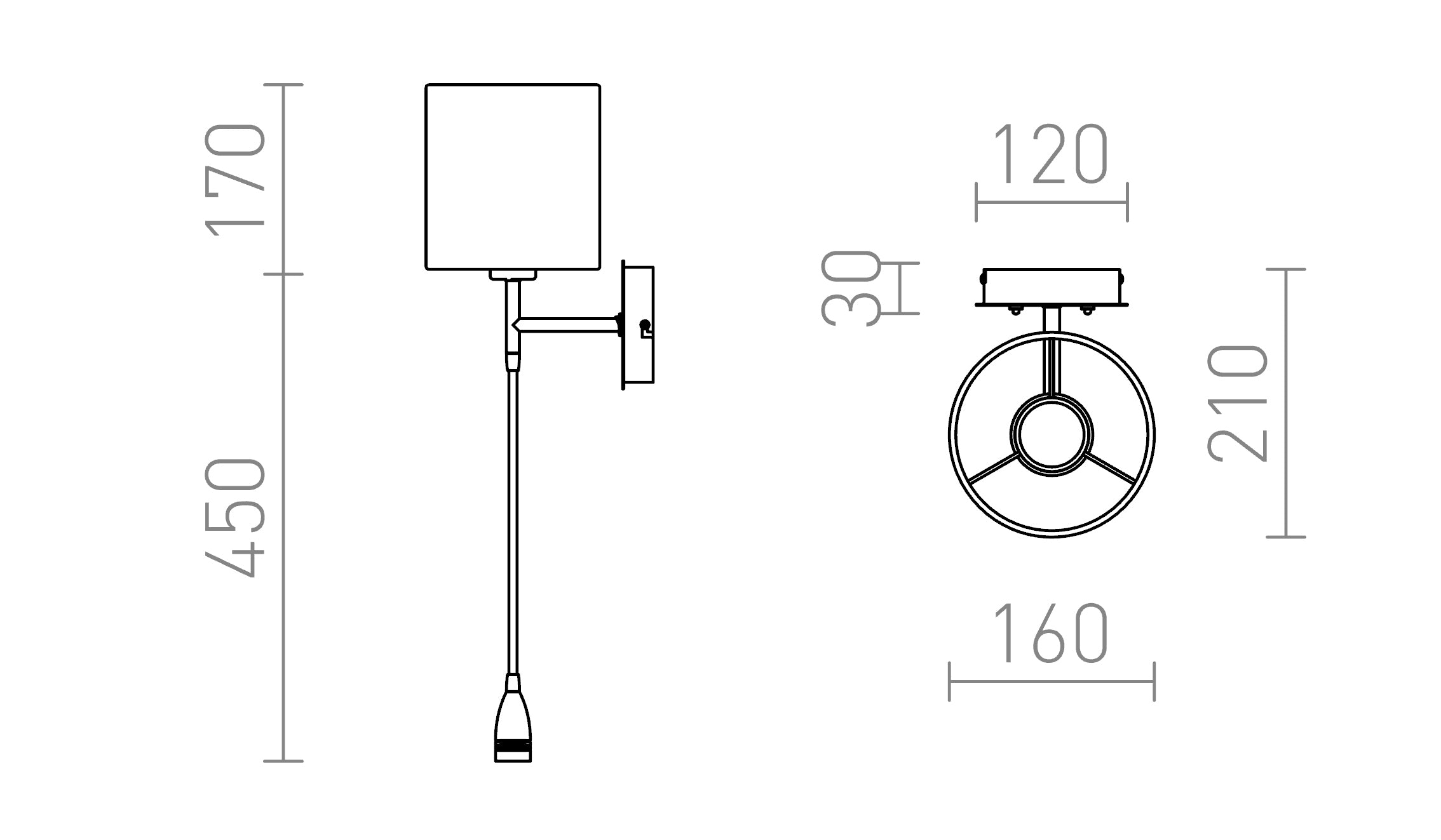 VERSINA avec abat-jour - Product sketch