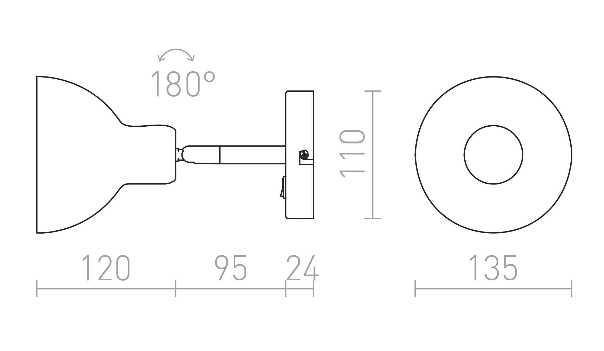 BAROQUE Επιτοίχιος λαμπτήρας - Product sketch