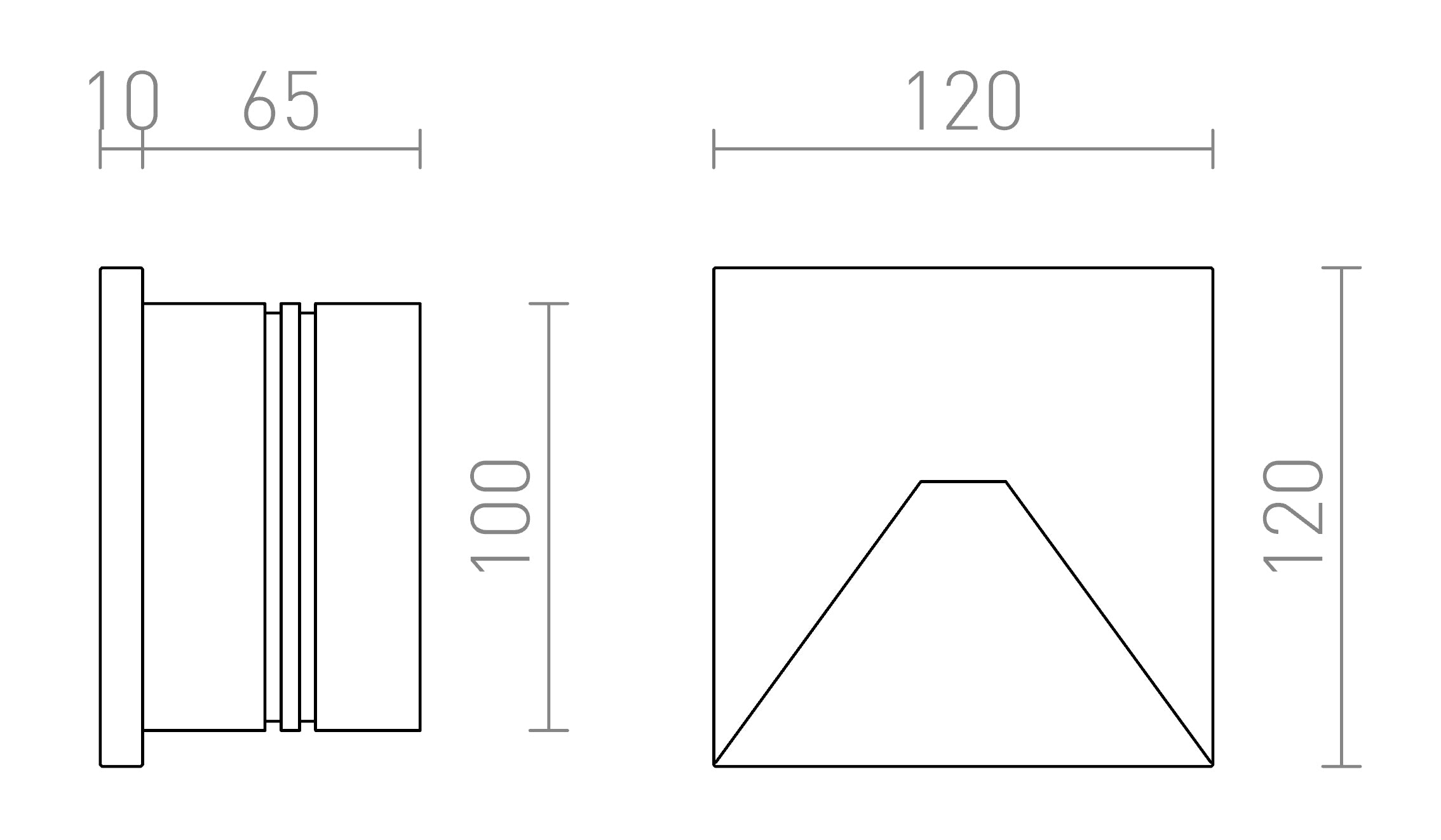 CRISPI infälld lampa - Product sketch