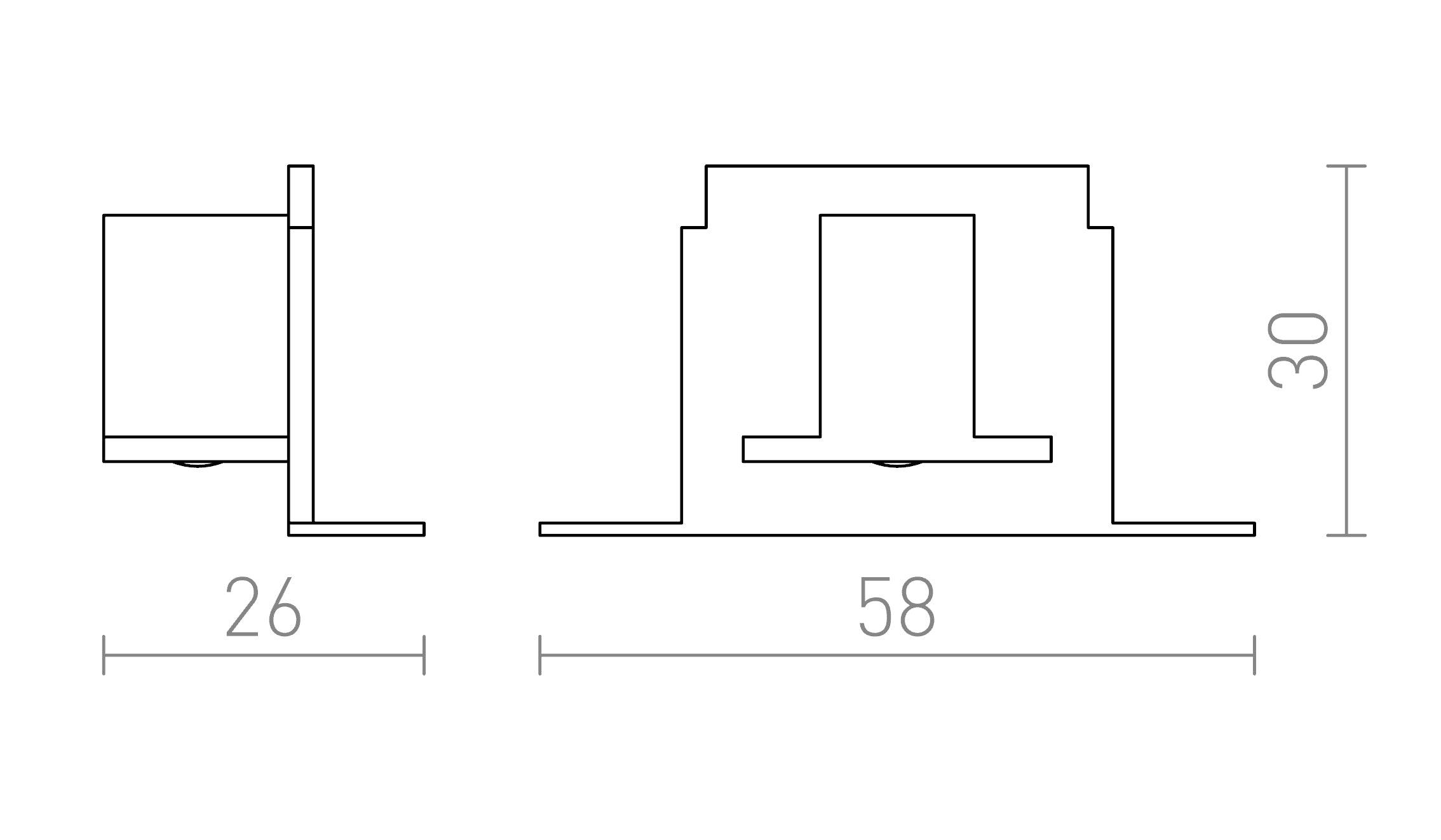EUTRAC Endkappe für Einbaustromschiene - Product sketch