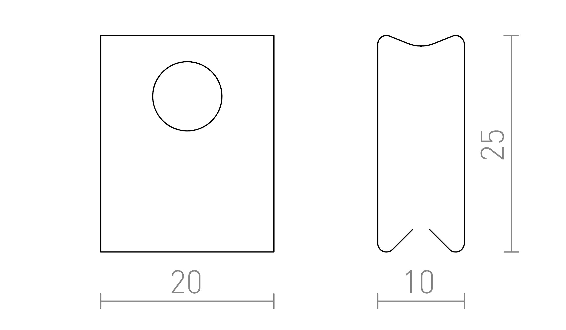 EUTRAC clemă cu arc pentru șină încastrată 6buc - Product sketch