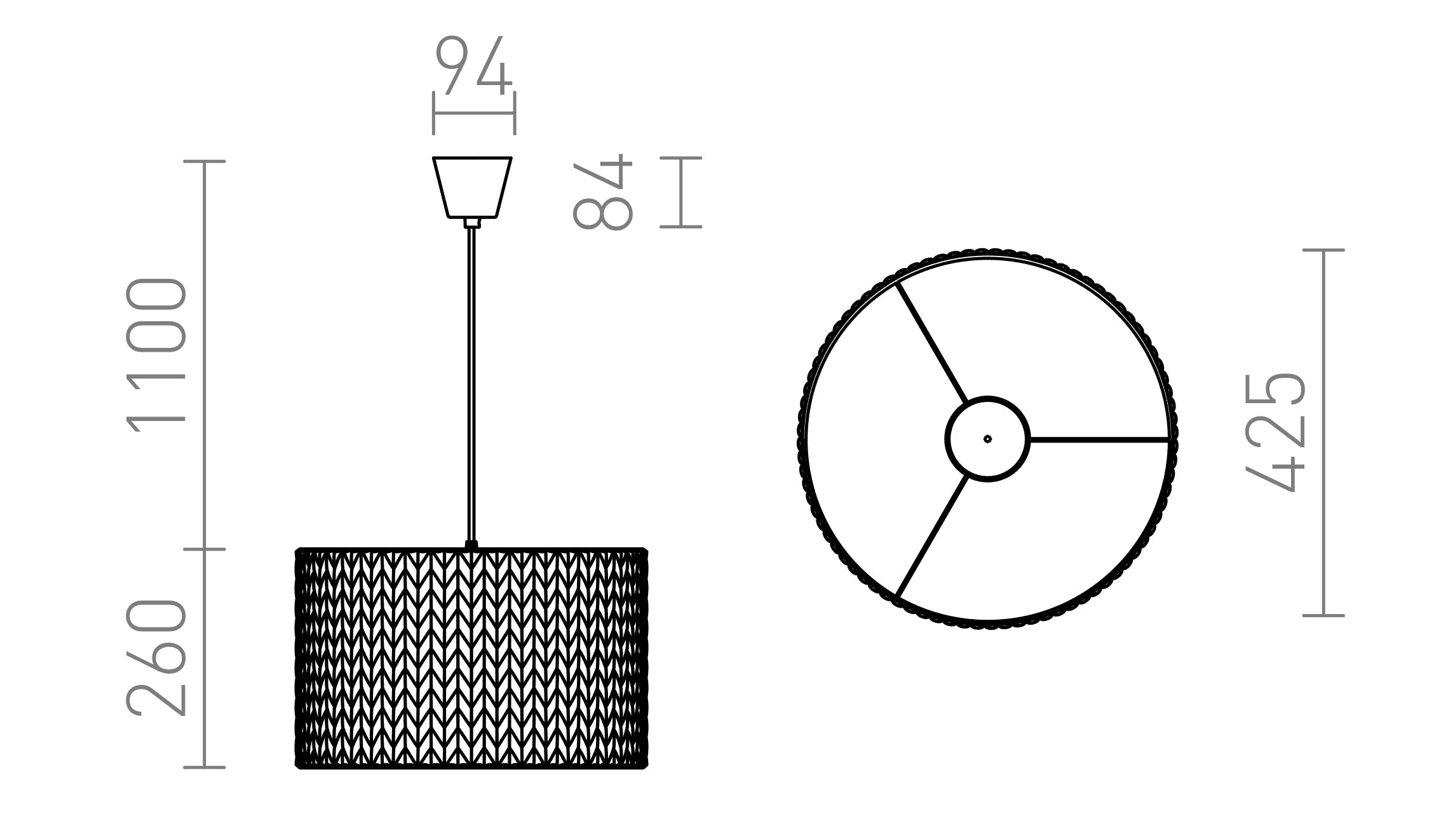 AINO 40 pendel lampa - Product sketch