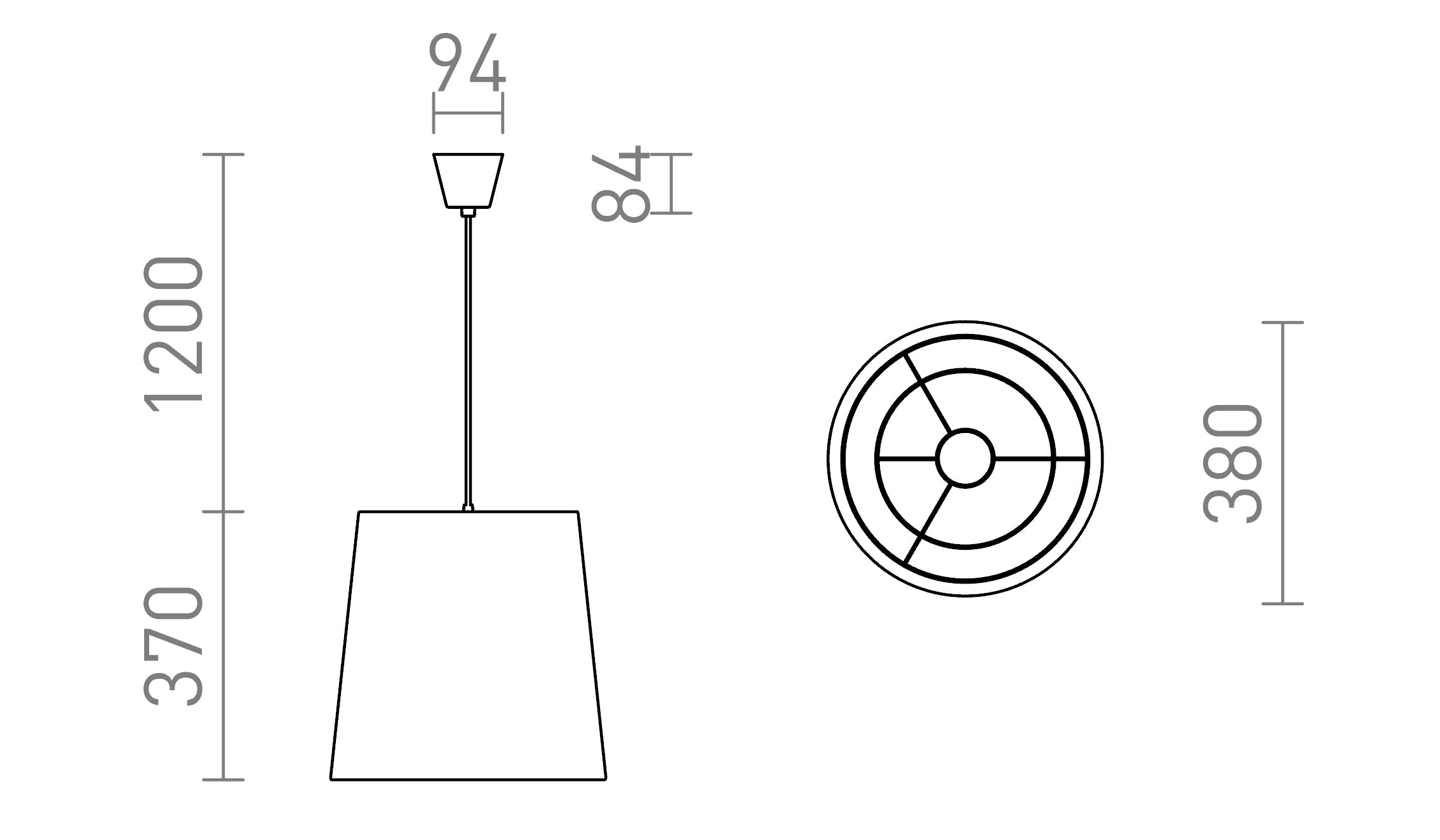 POLLOCK závesná lampa - Product sketch