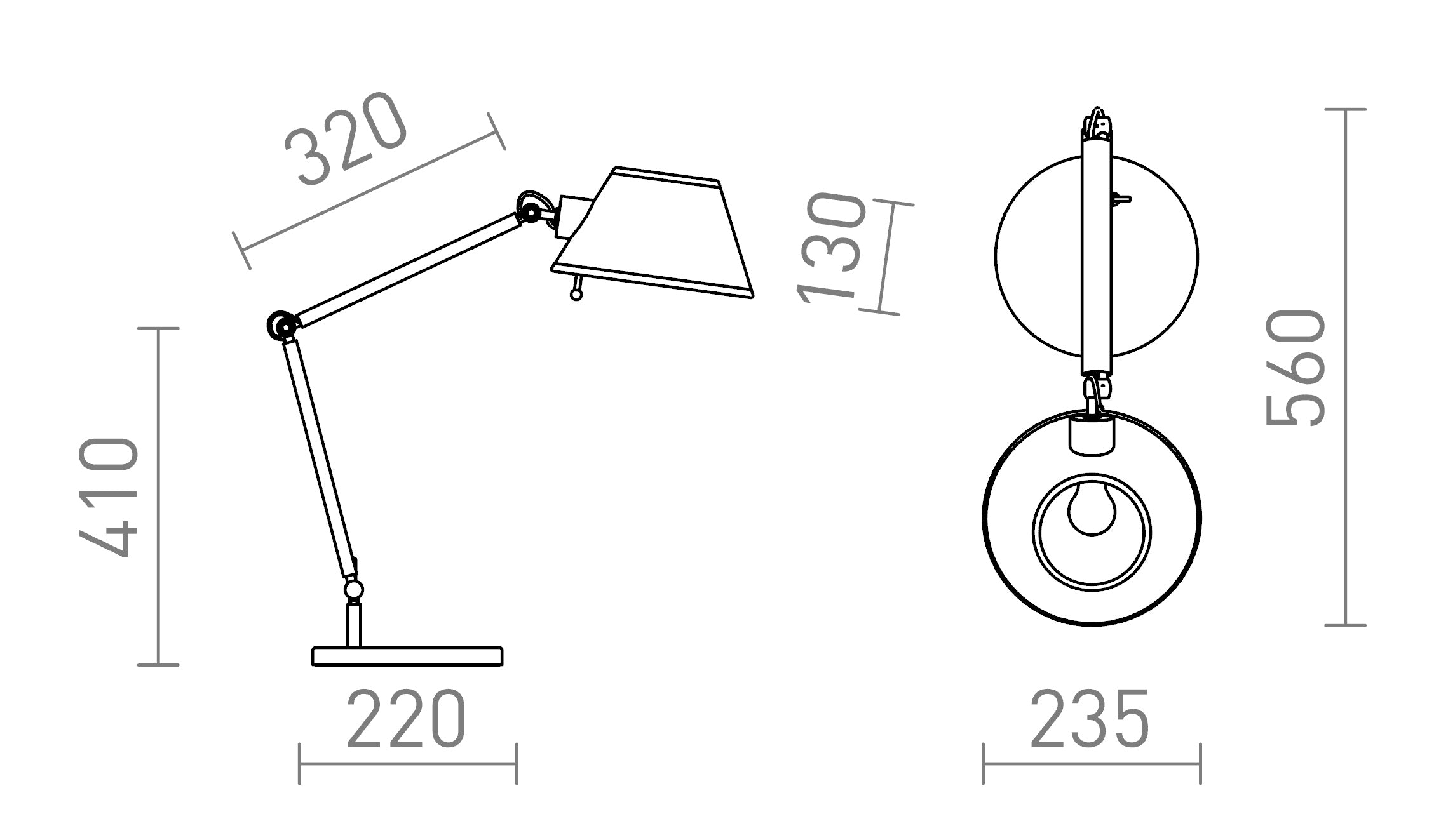 MONTANA stolna lampa - Product sketch