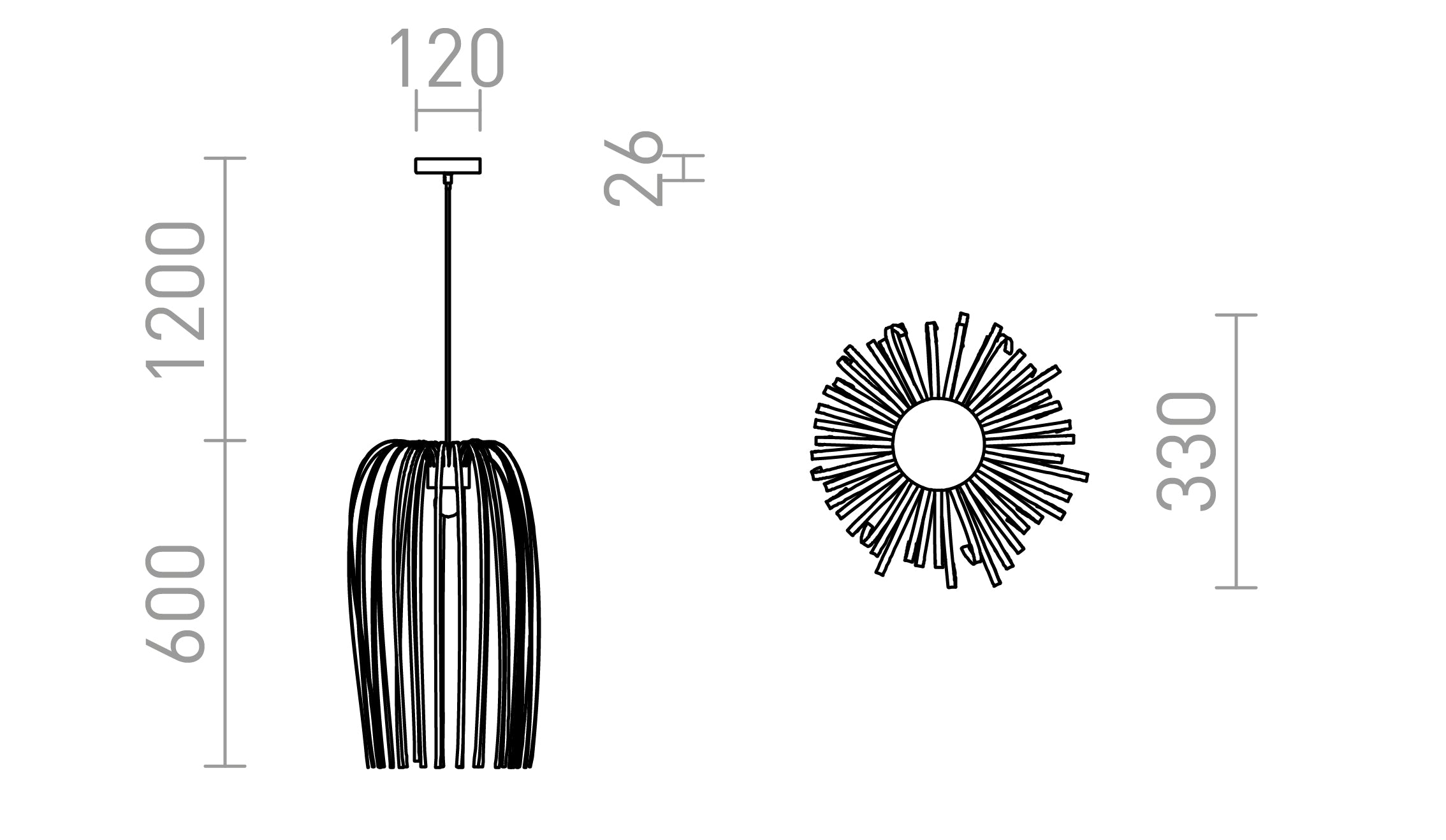 ZALA pendant lamp - Product sketch