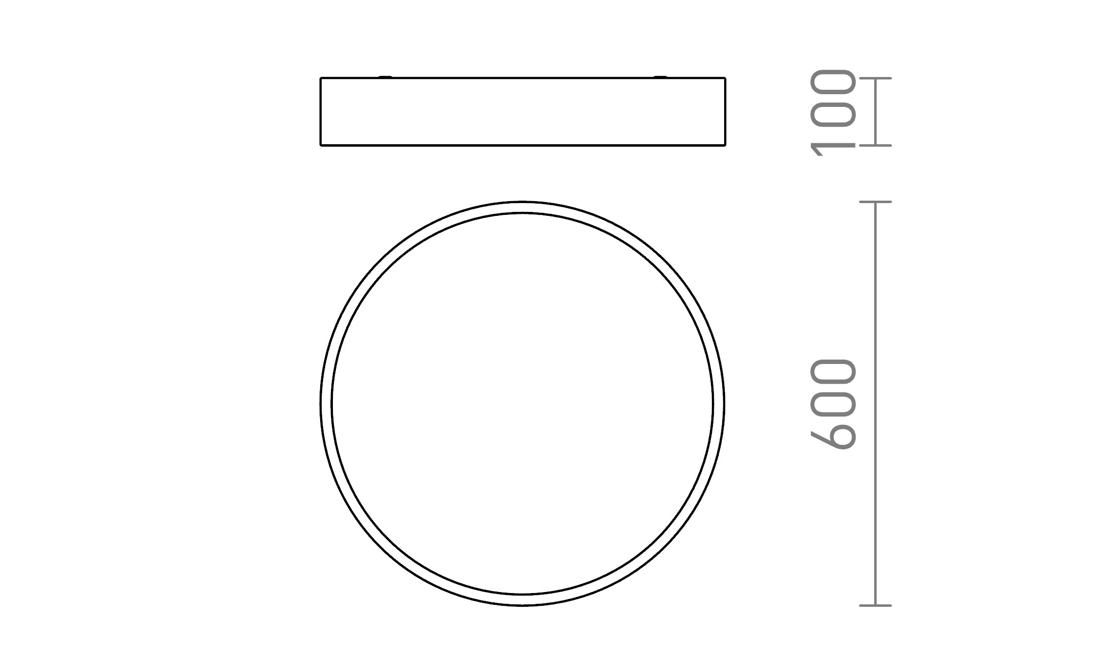 MEZZO 60 DIMM stropna lampa - Product sketch