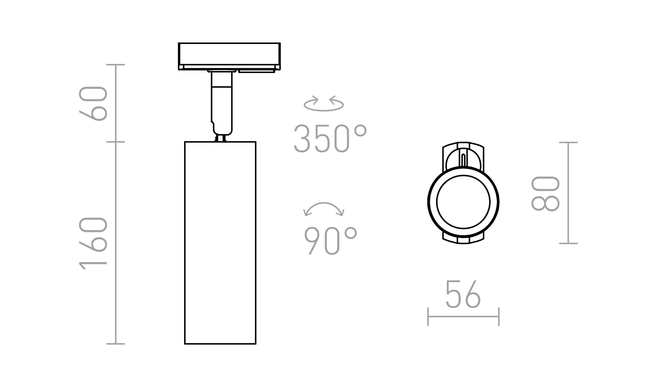MAVRO DIMM para calha trifásica - Product sketch