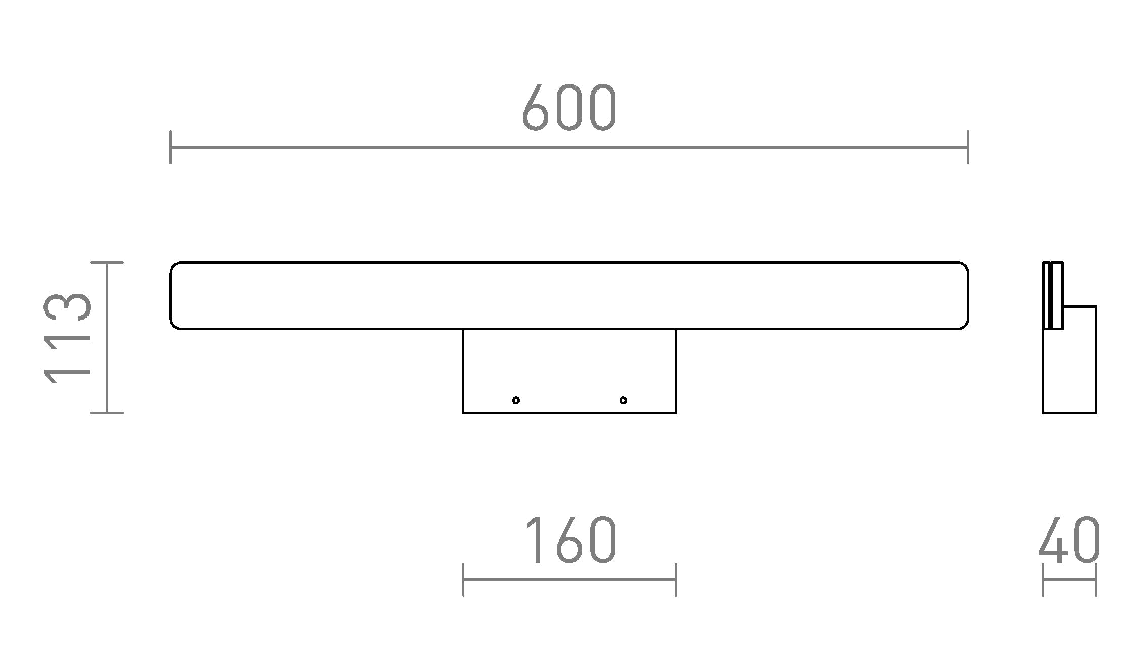 MAREA 60 de perete lampă - Product sketch