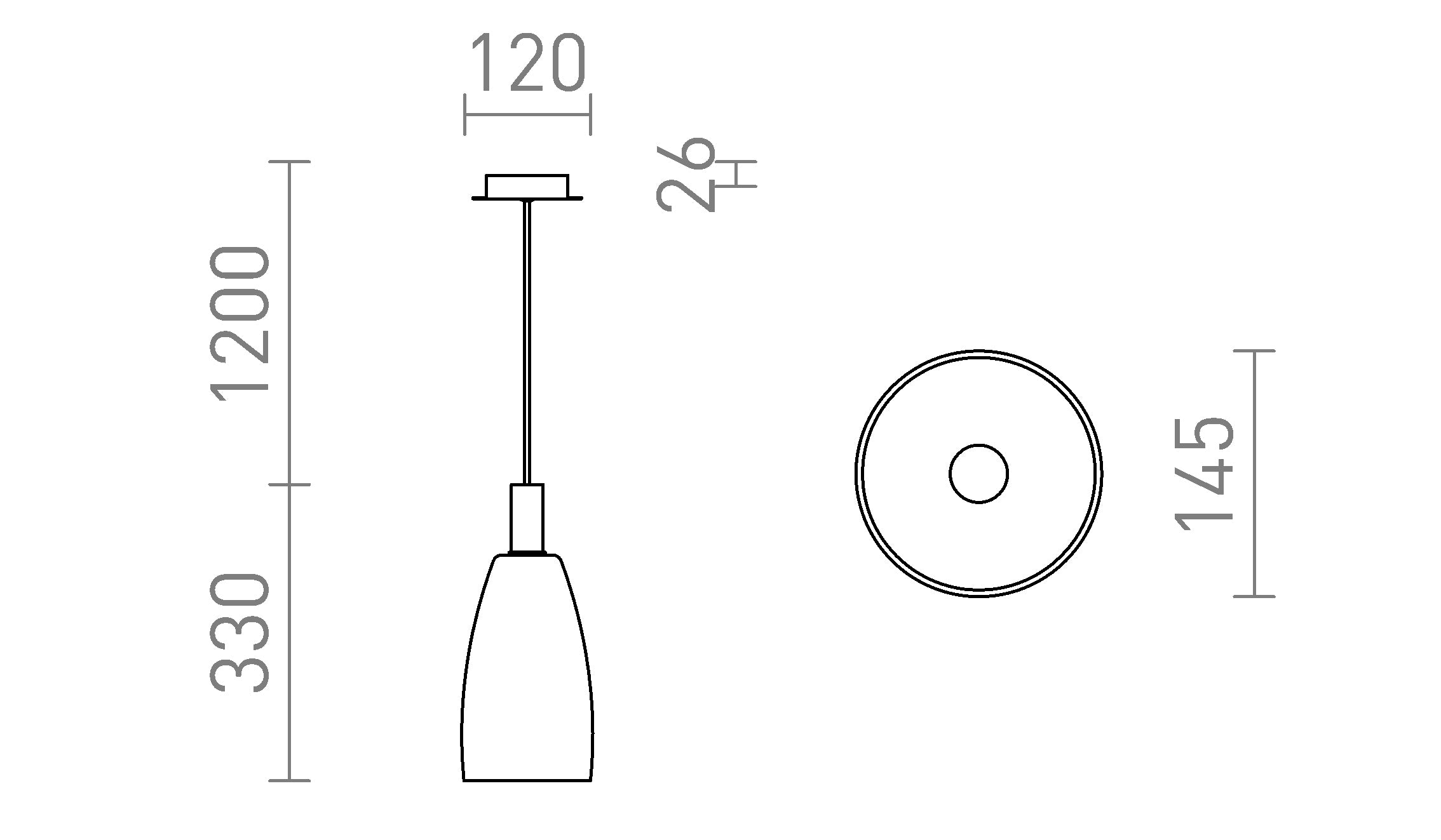 BELLINI L E14 suspenso lâmpada - Product sketch