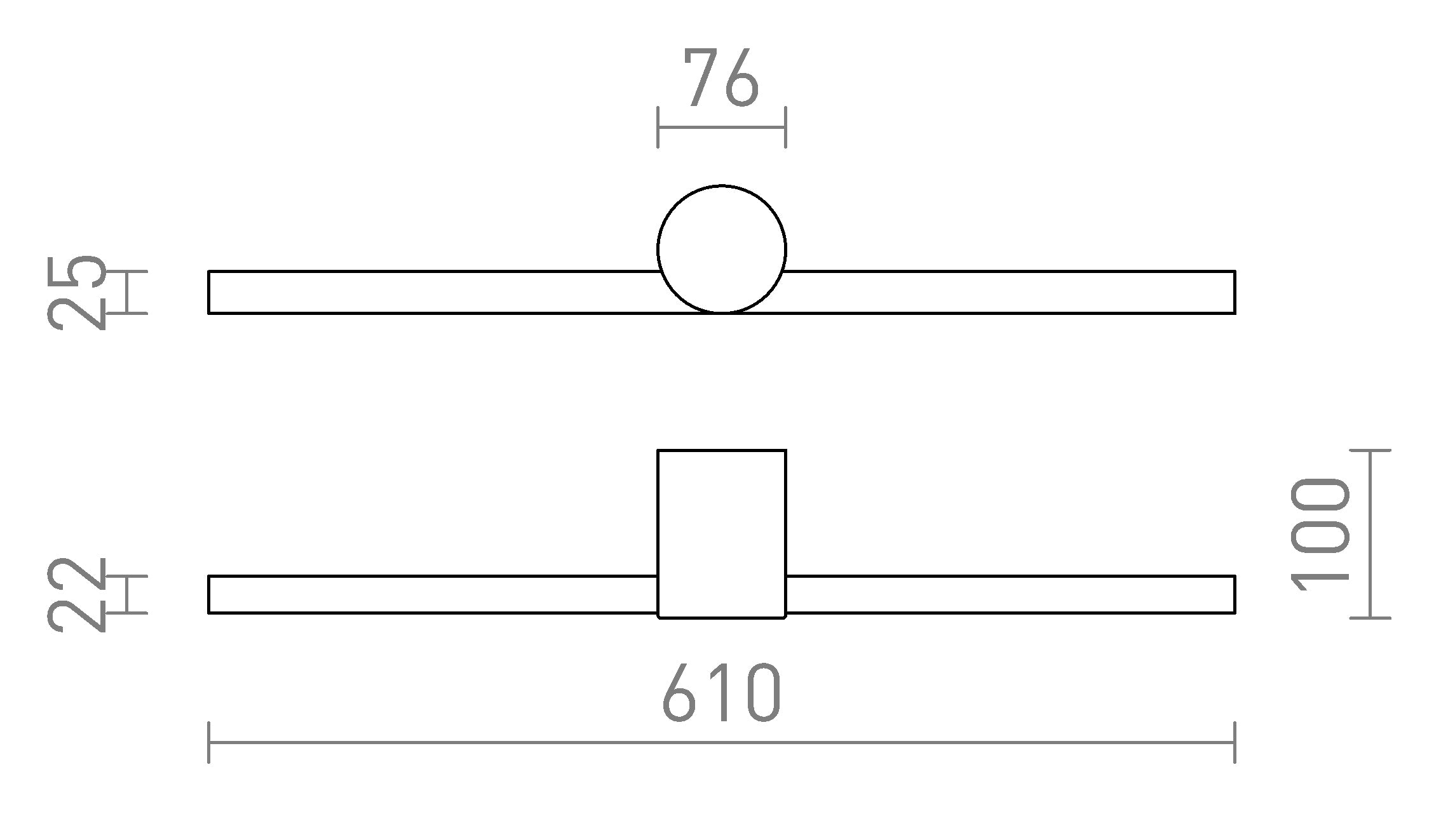 LUISA 60 ścienna lampa - Product sketch