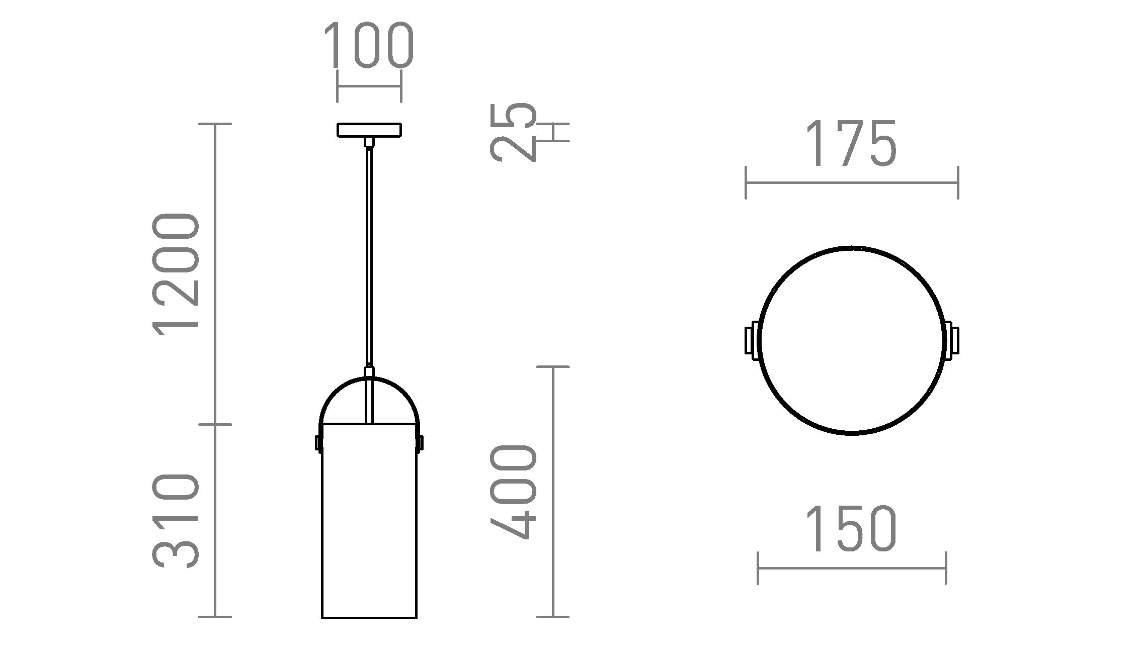 JULIETTA 31 wisząca lampa - Product sketch