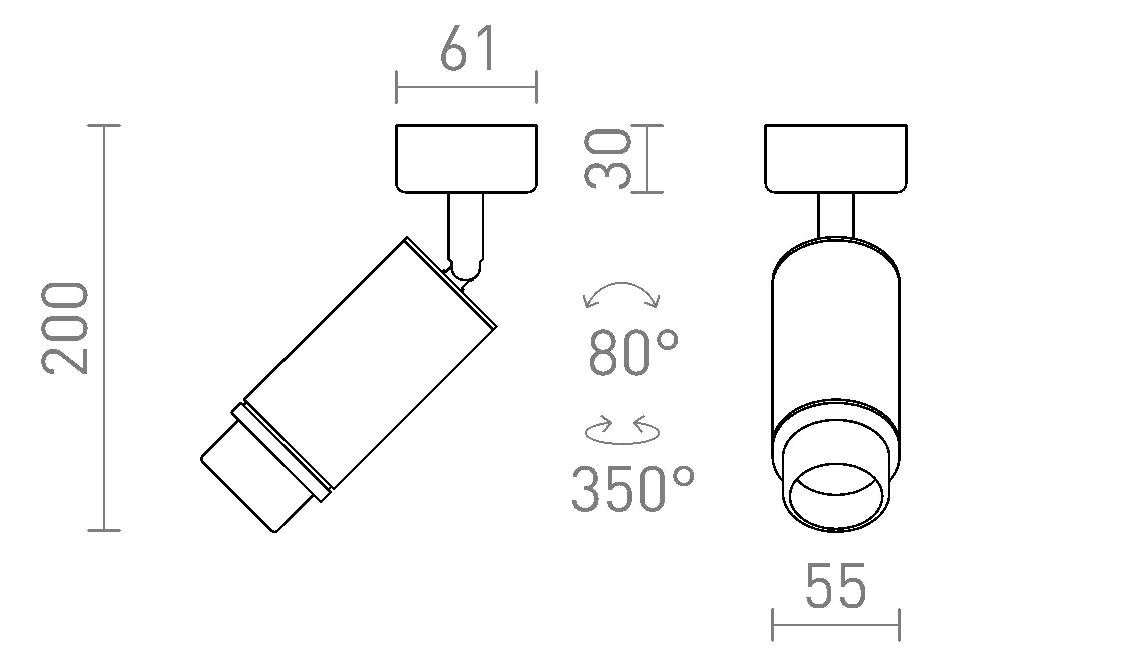OPTIMUS stropna lampa - Product sketch