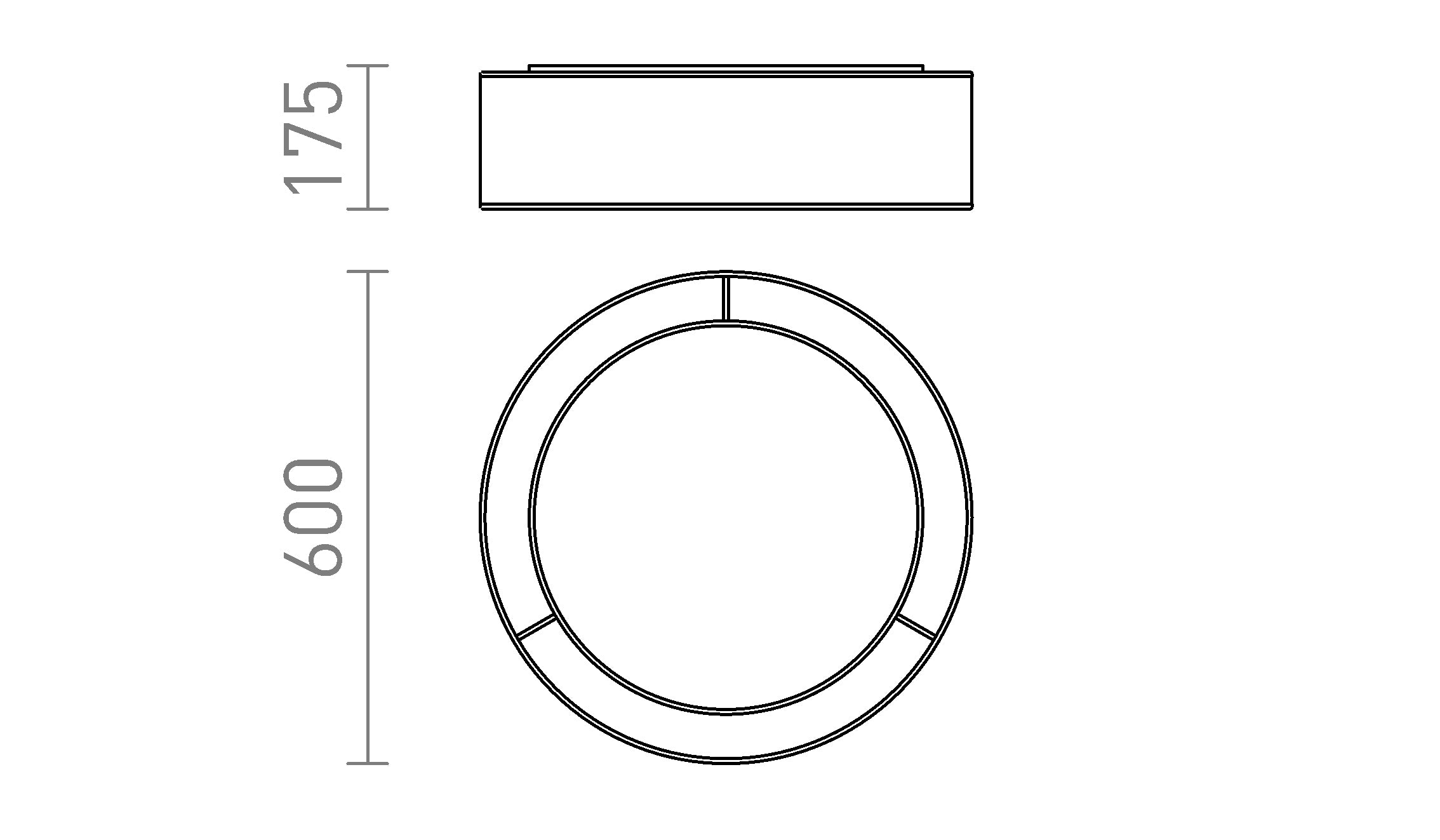 OTIS 60 таванна лампа - Product sketch