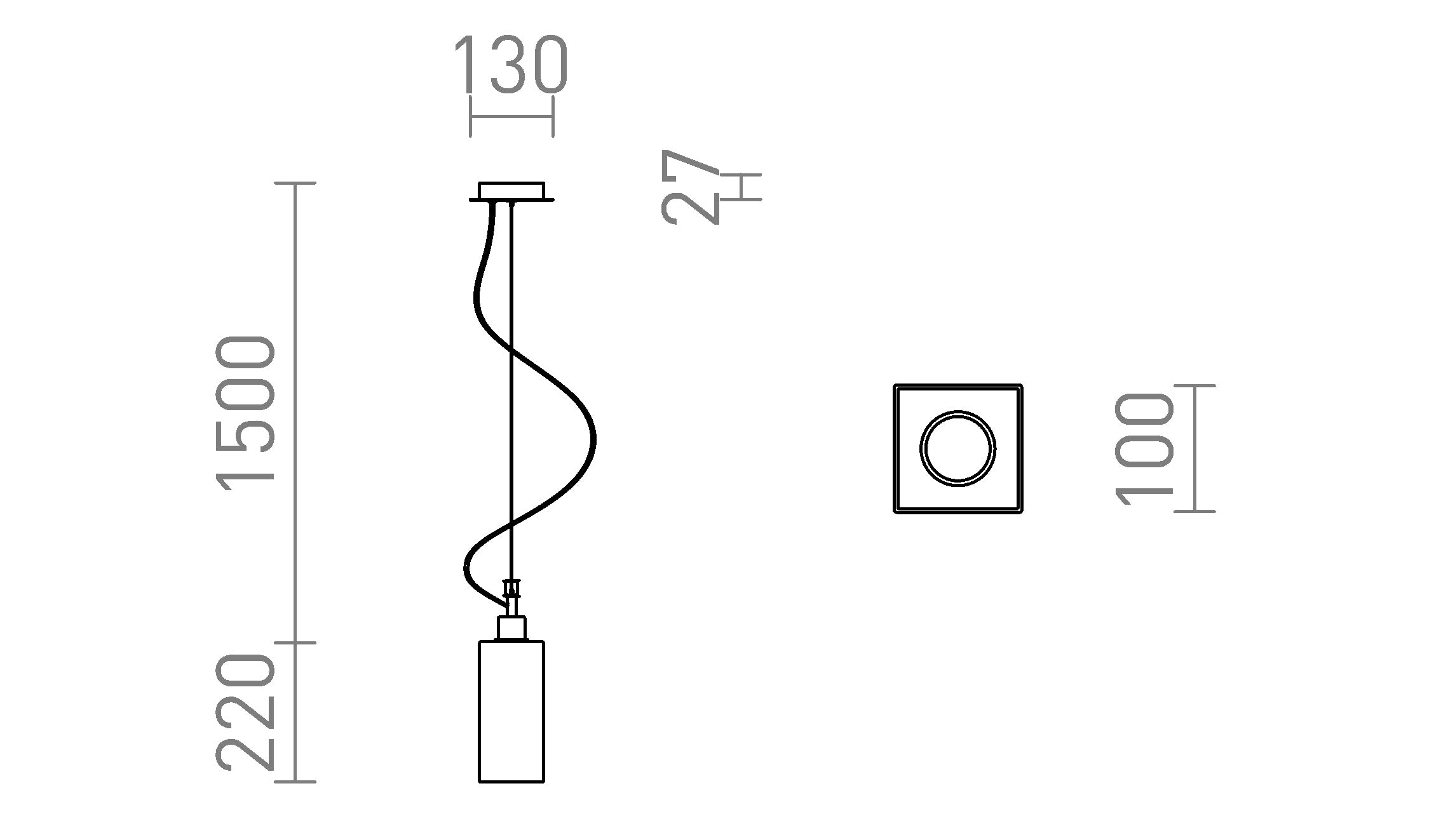 LIZ NEW suspension lampe - Product sketch