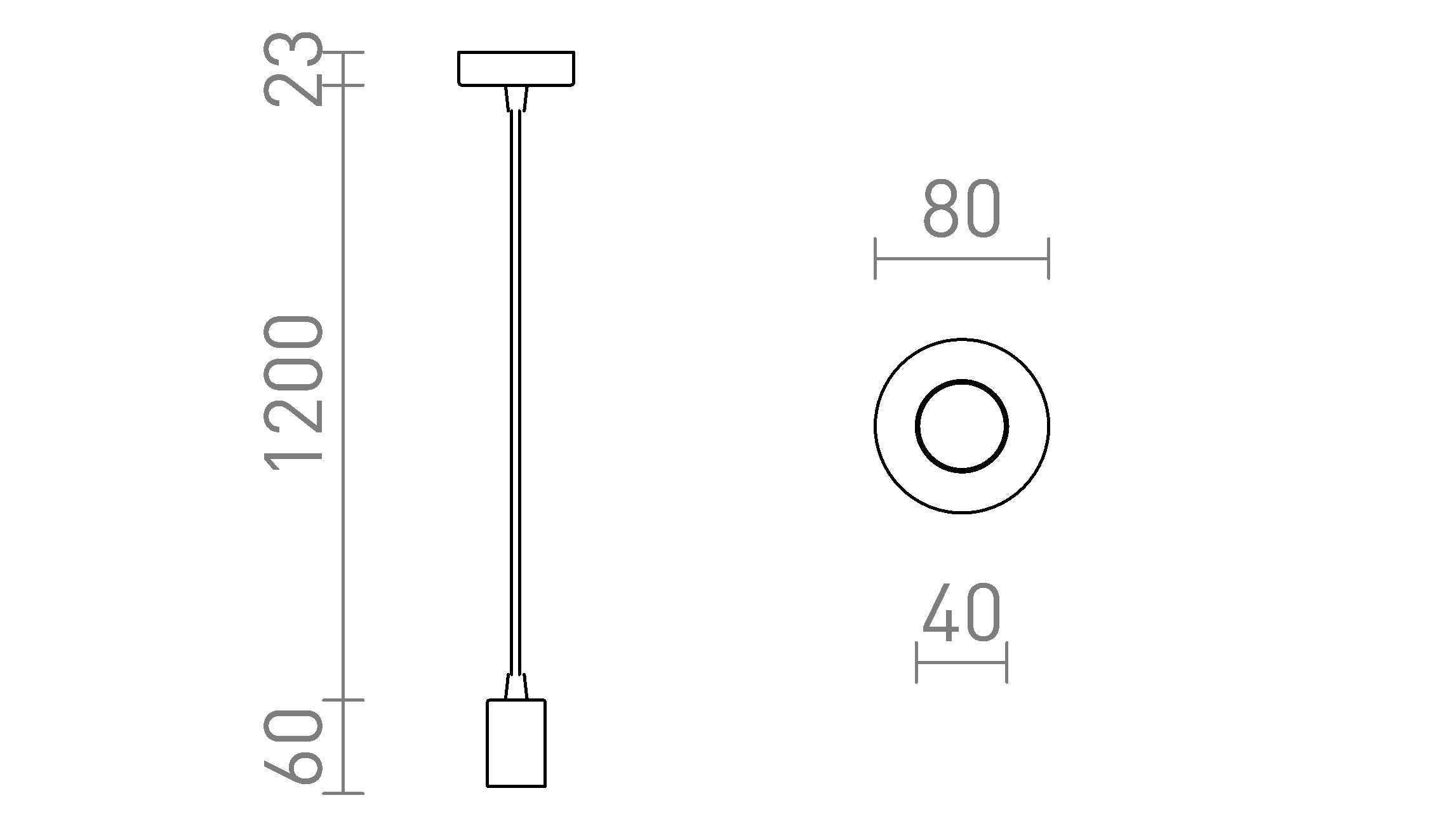ARAQ κρεμαστό λαμπτήρας - Product sketch