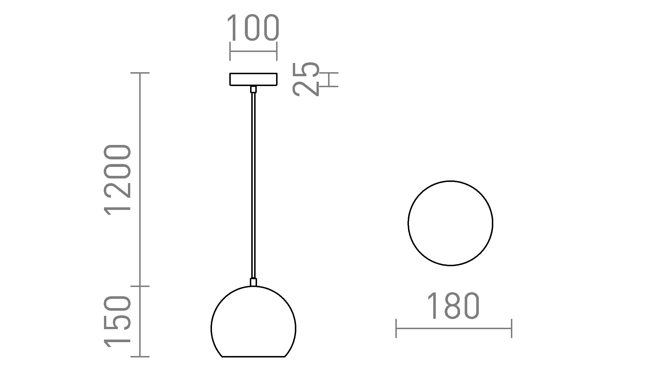 AGNETA suspension lampe - Product sketch