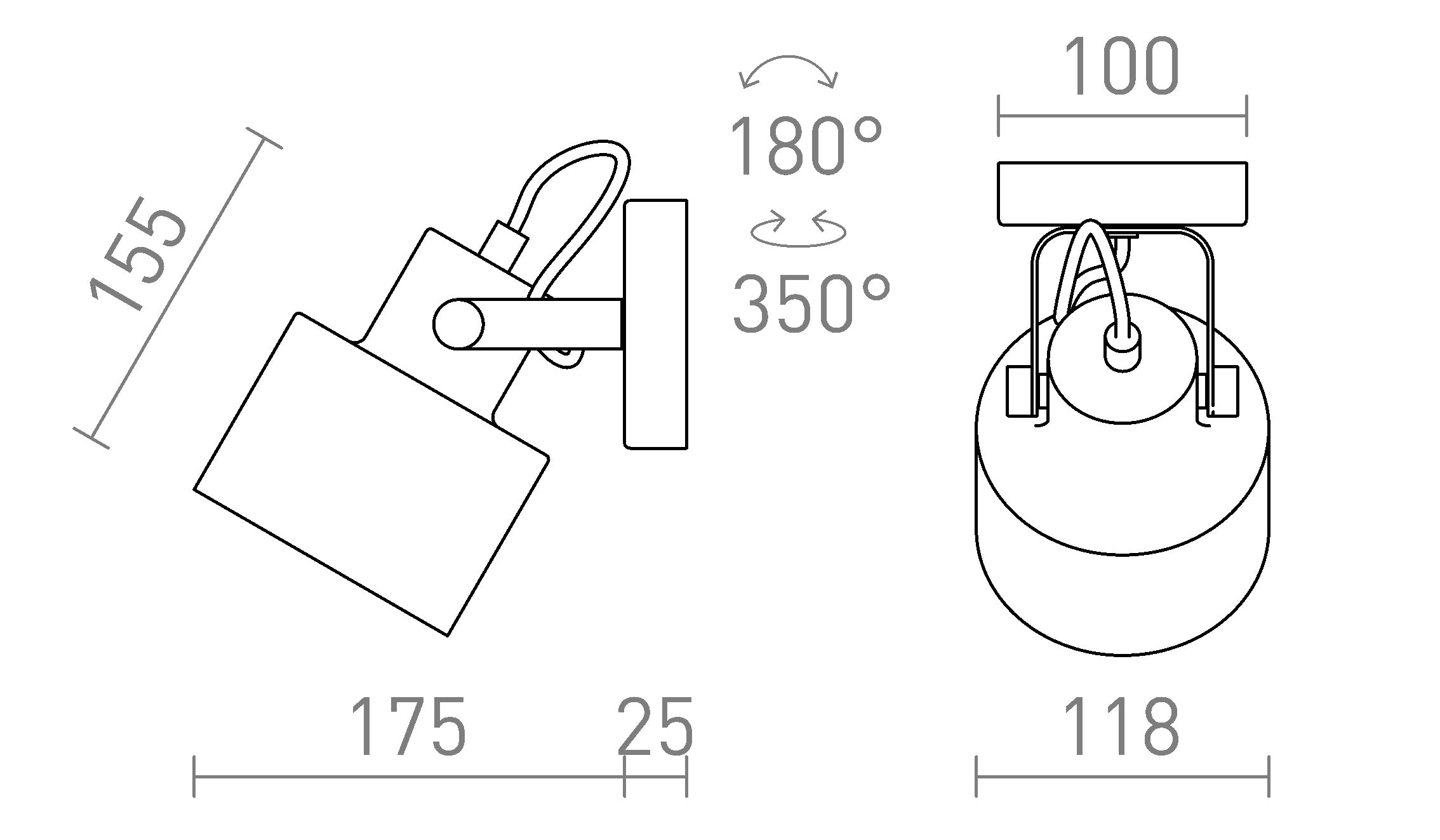 CELEIA montado à superfície lâmpada - Product sketch